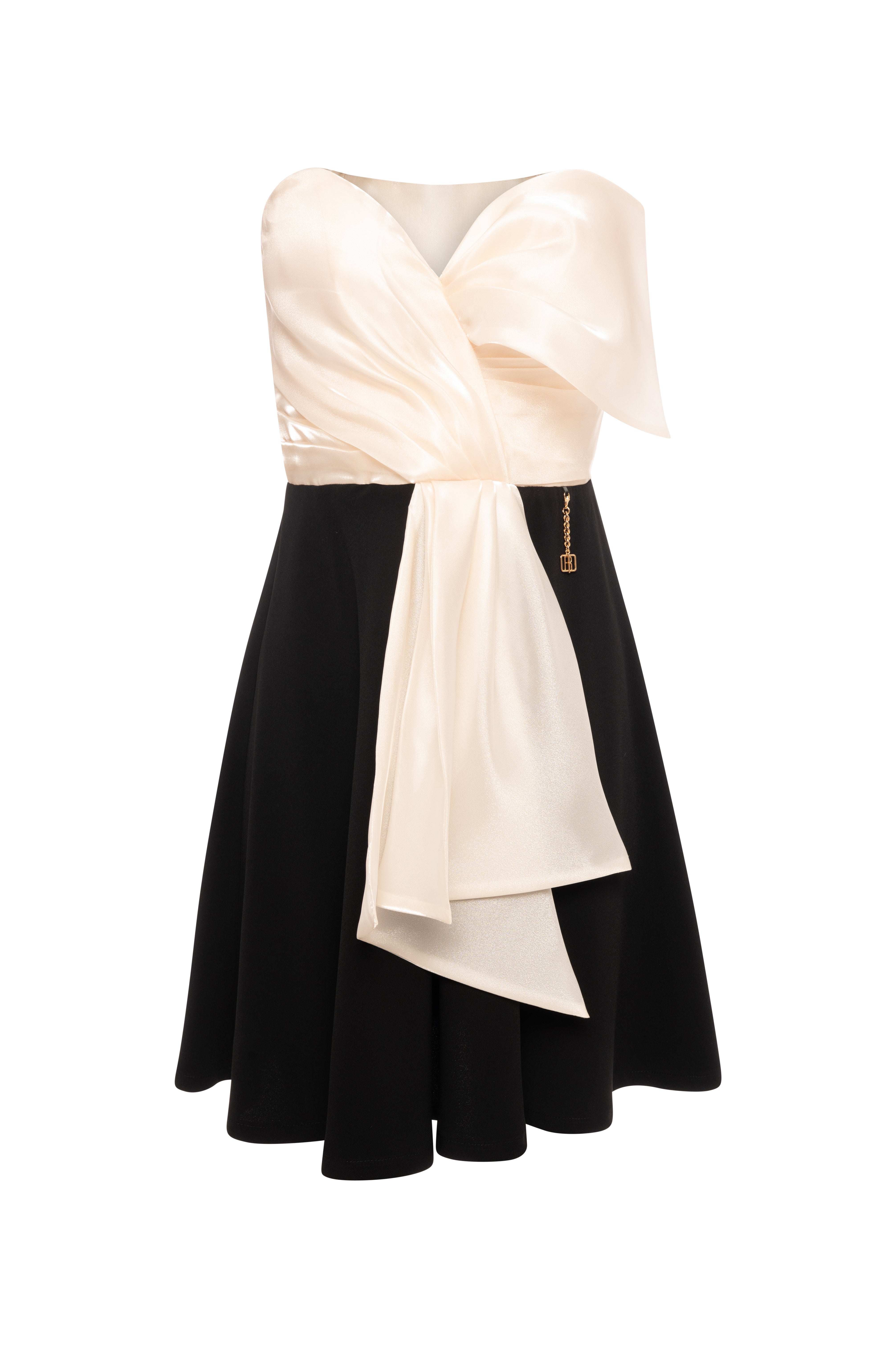 Sleeveless dress with heart shaped neck drop with bow Fracomina FQ26WD1007W77501-KE1-1
