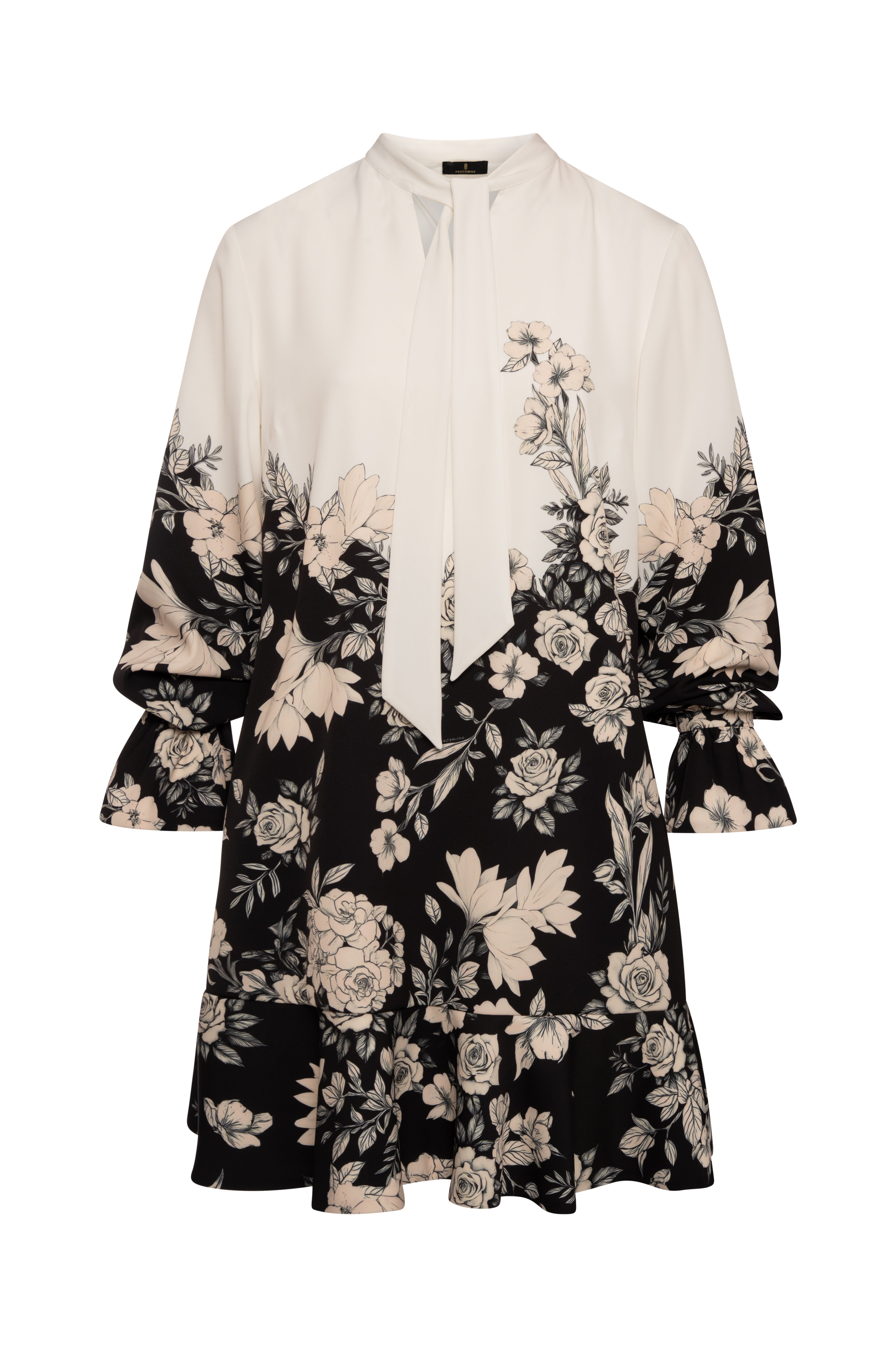 Mini A-shape dress with flowery pattern Fracomina FQ26WD1008W476K2-KE1-1