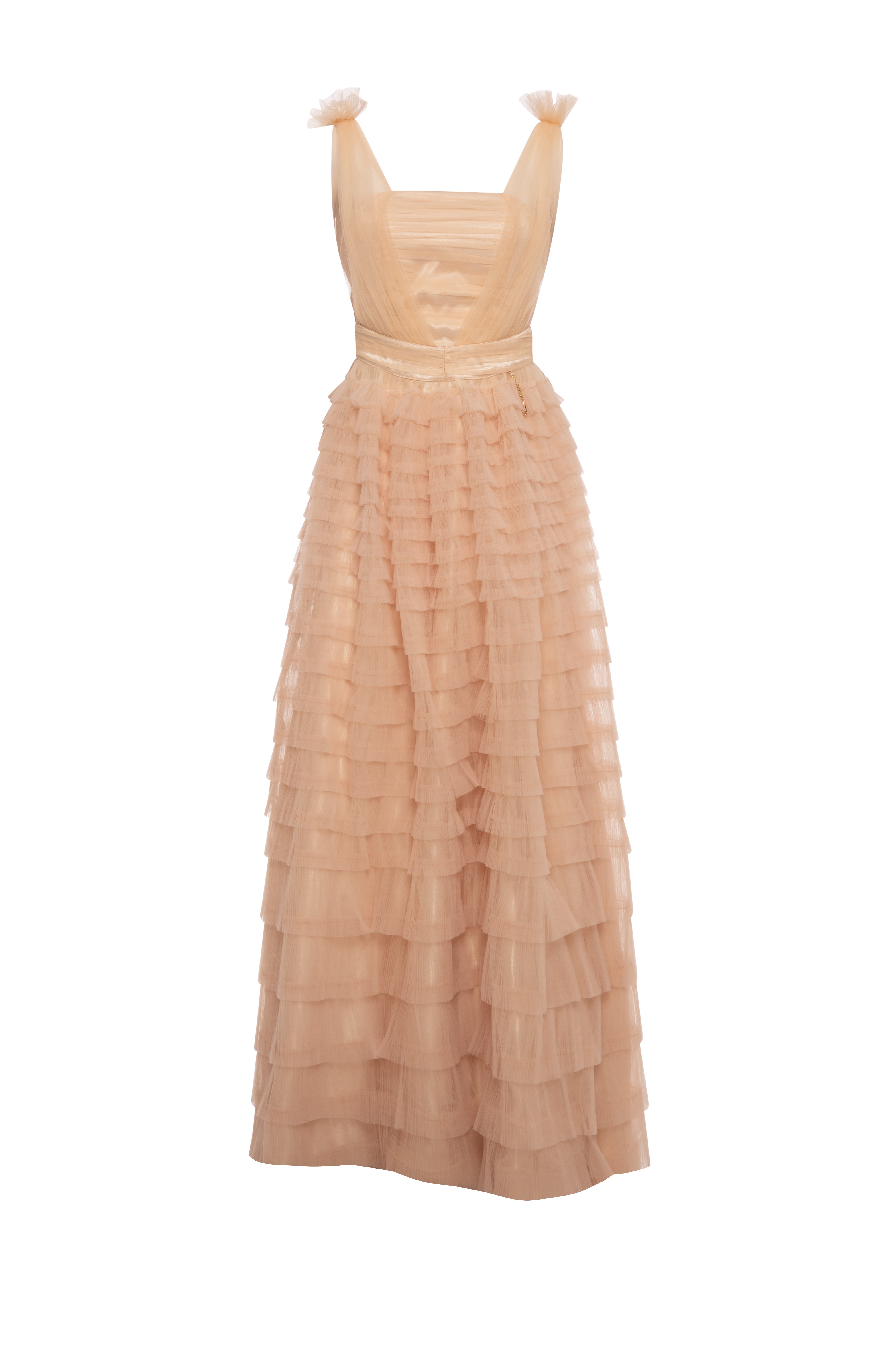 Long sleeveless dress made in tulle Fracomina FQ26WD3007W85401-K82-1