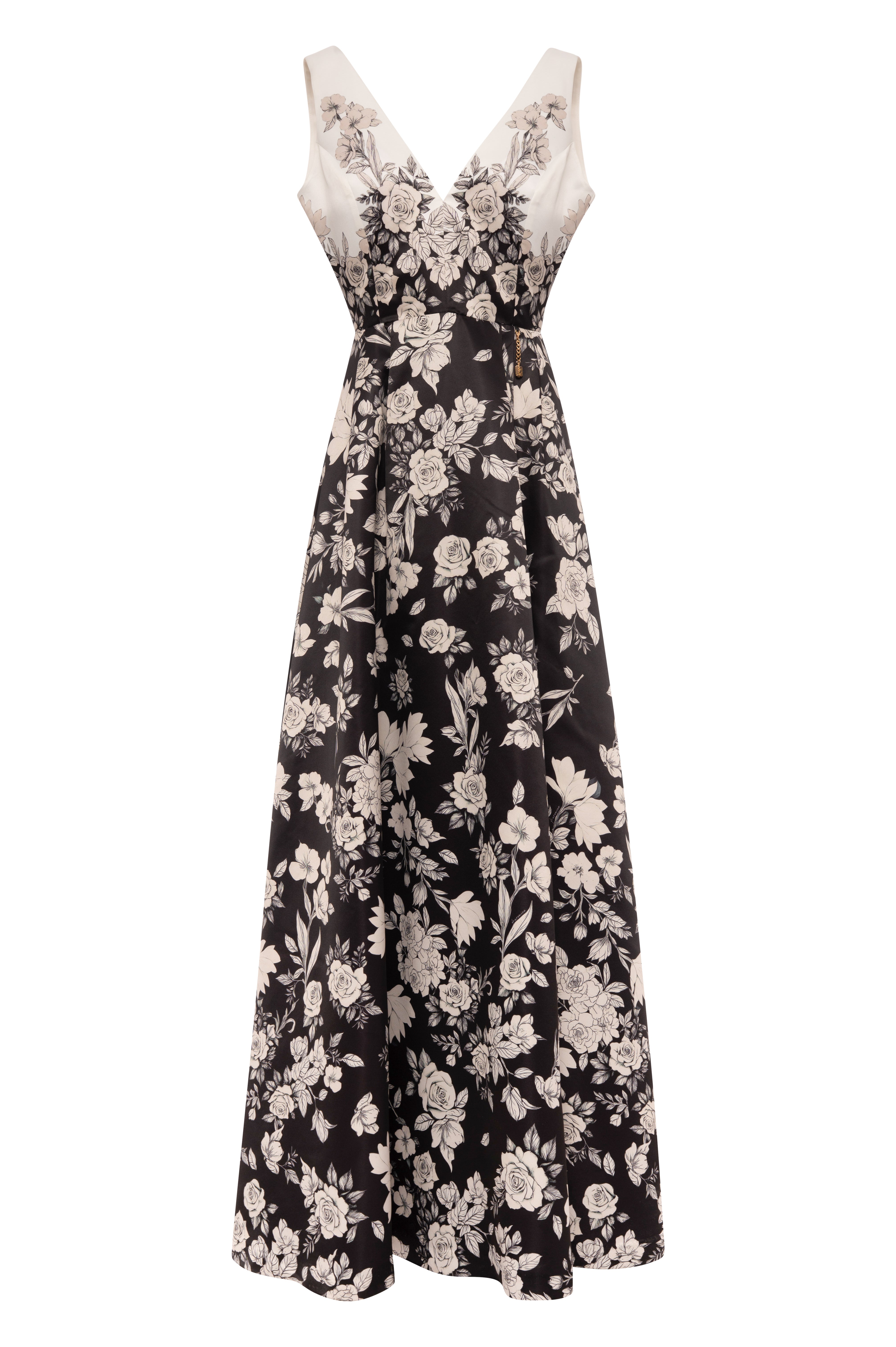 Long sleeveless dress with flowery pattern Fracomina FQ26WD3014W853K2-KE1-1