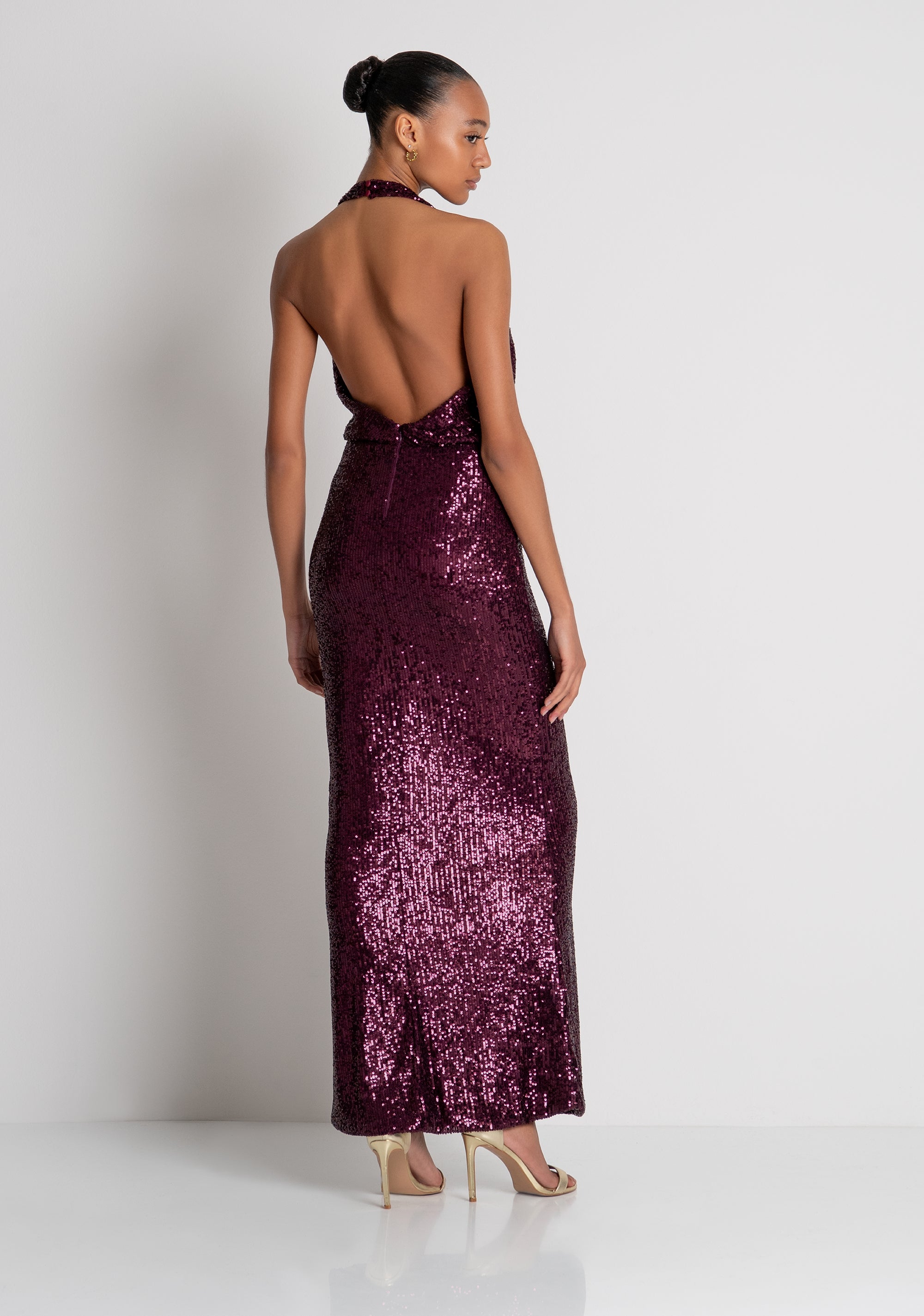 Long sleeveless dress with sequins Fracomina FQ26WD3017W706N6-T51-4