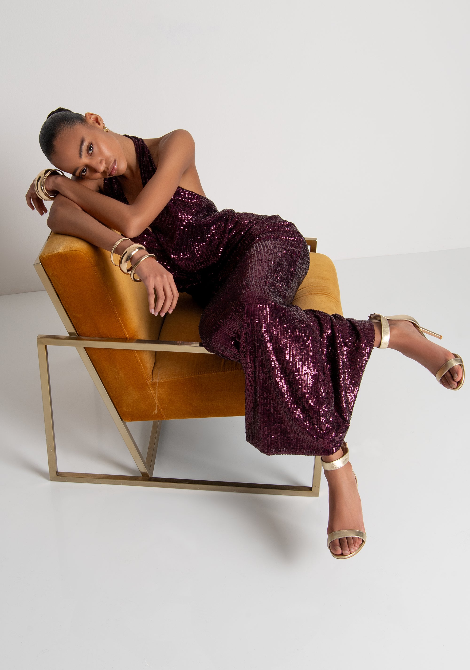 Long sleeveless dress with sequins Fracomina FQ26WD3017W706N6-T51
