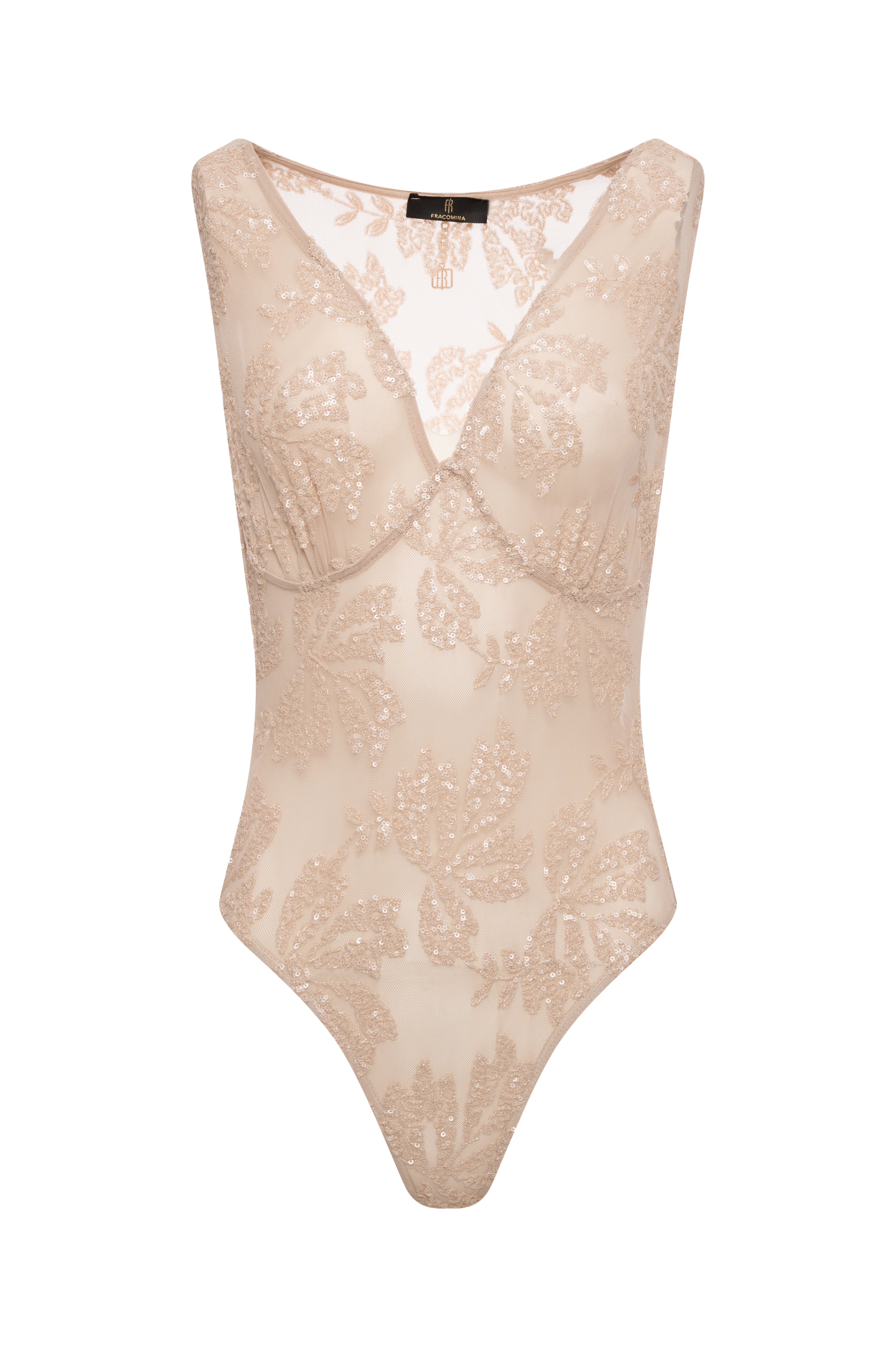 Sleeveless body slim fit with embroideries Fracomina FQ26WT5001W529E5-K29-1