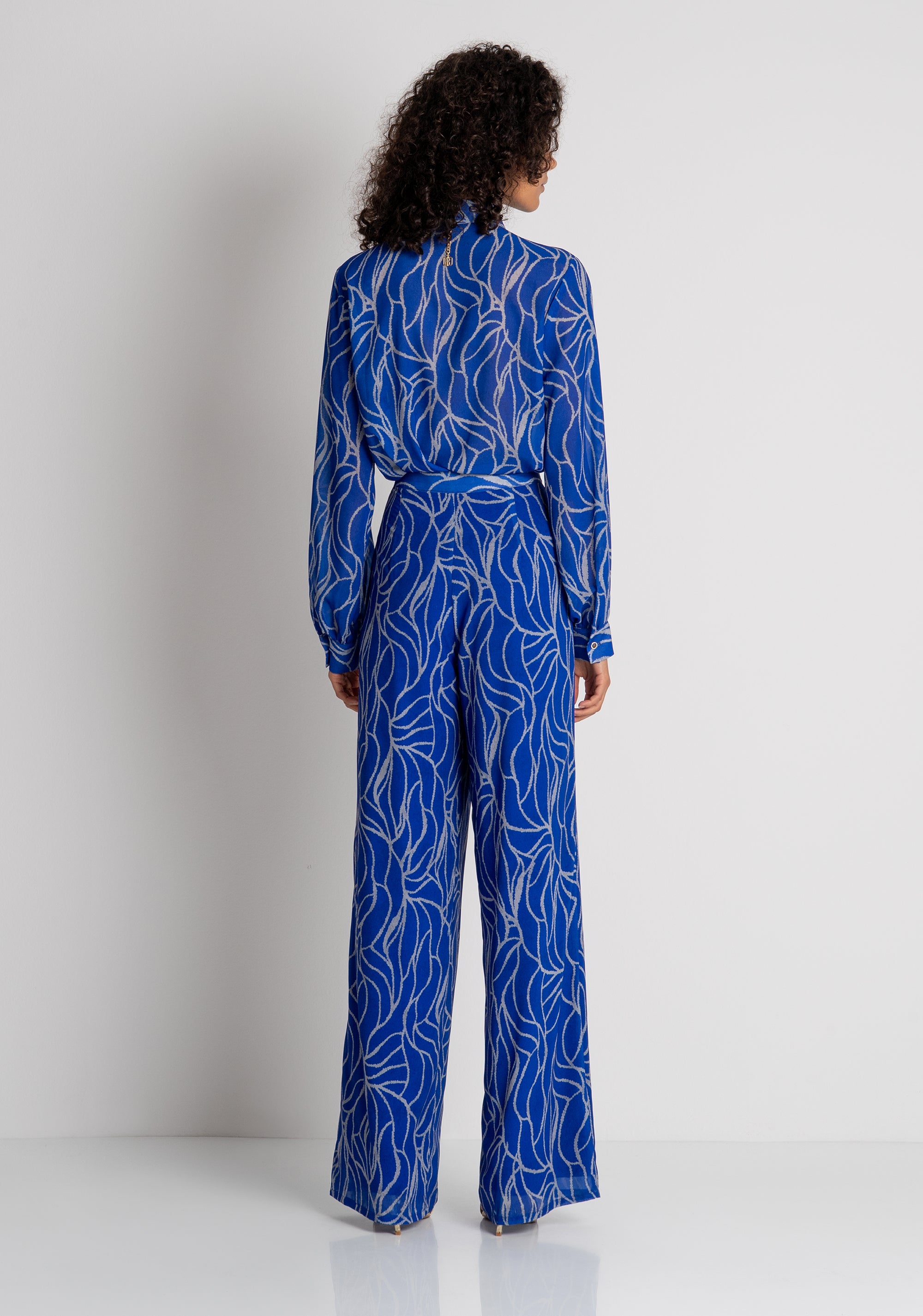 Palazzo pant wide fit with pattern Fracomina FQ26WV3006W412K5-M74-4