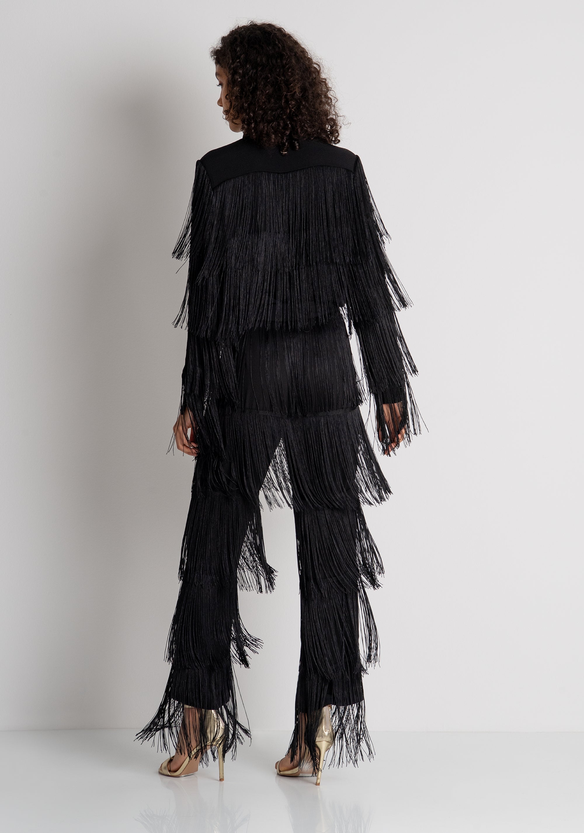Palazzo pant wide fit with fringes Fracomina FQ26WV3007W47601-053-4