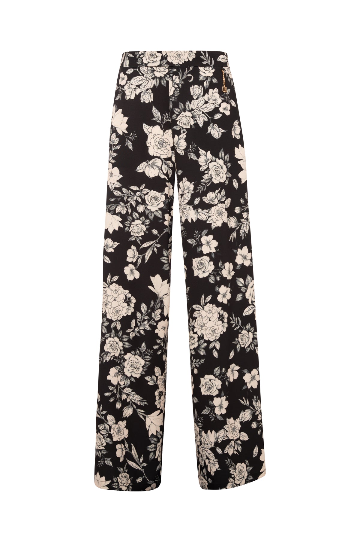 Palazzo pant wide fit with flowery pattern Fracomina FQ26WV3009W476K2-KE1-1