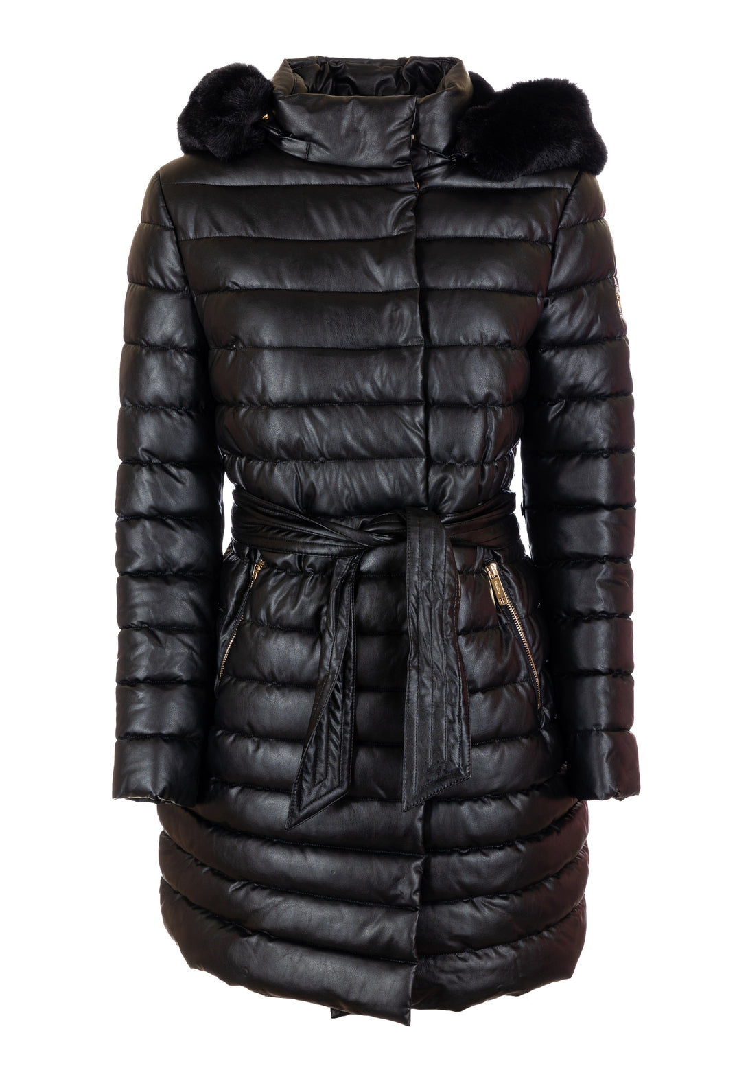 Long padded jacket slim fit made in quilted fabric