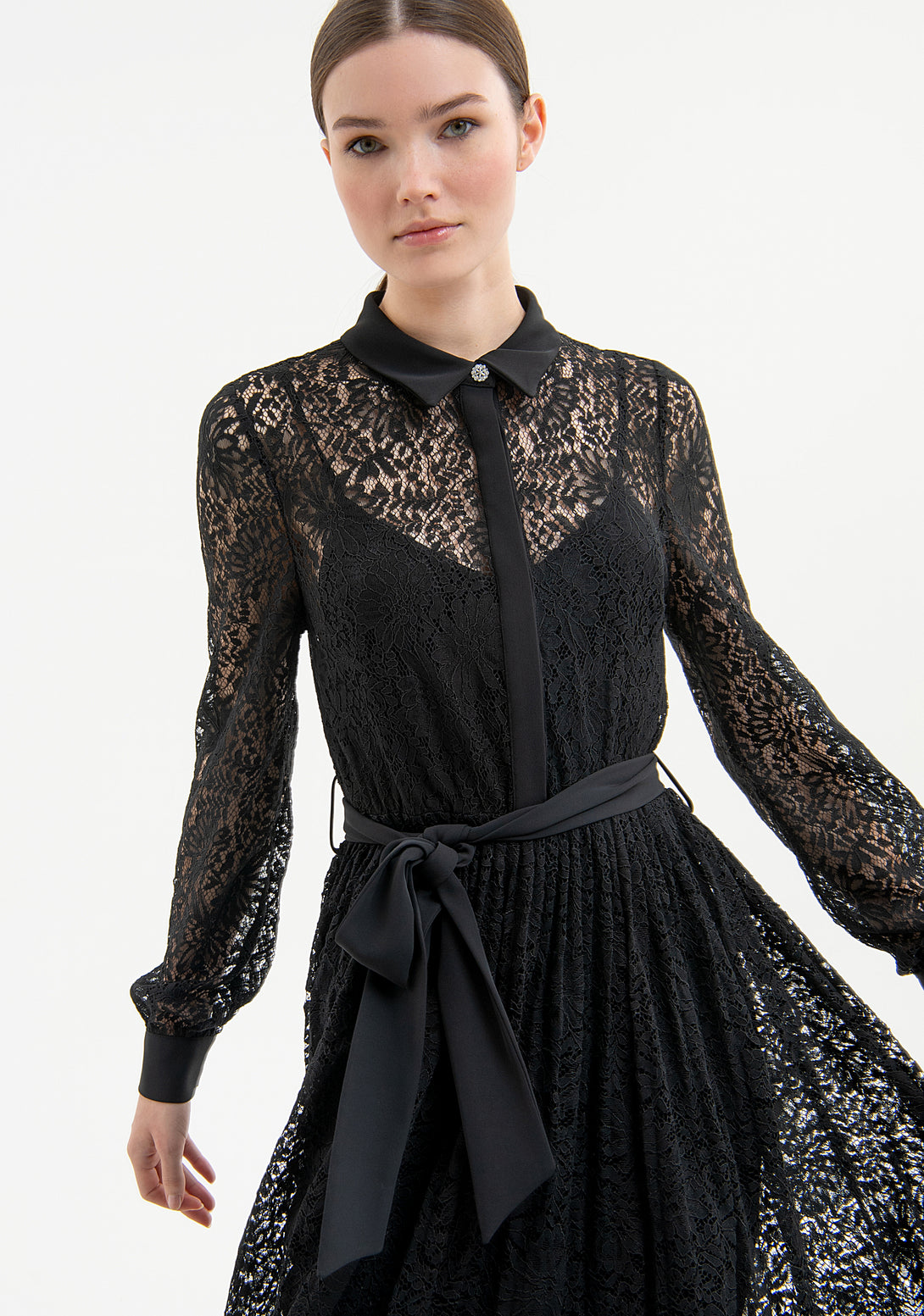 Chemisier dress regular fit middle length made in lace Fracomina FR23WD2001W634G1-053-2