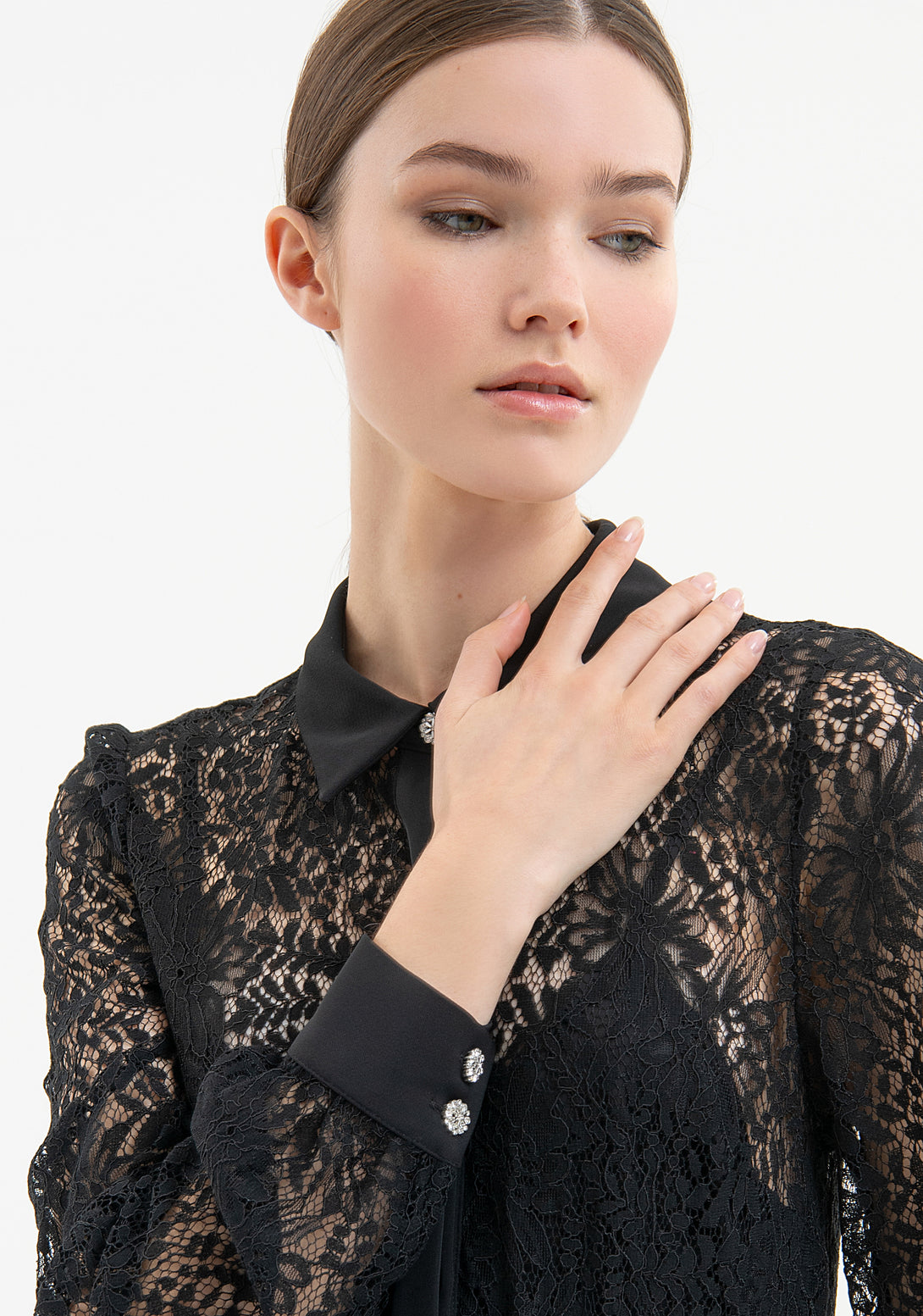Chemisier dress regular fit middle length made in lace Fracomina FR23WD2001W634G1-053-3
