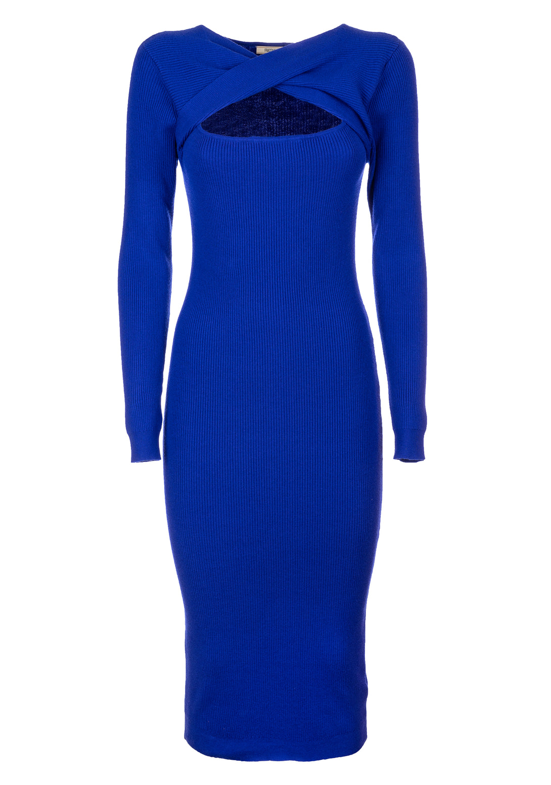 Knitted dress slim fit middle length with ribs