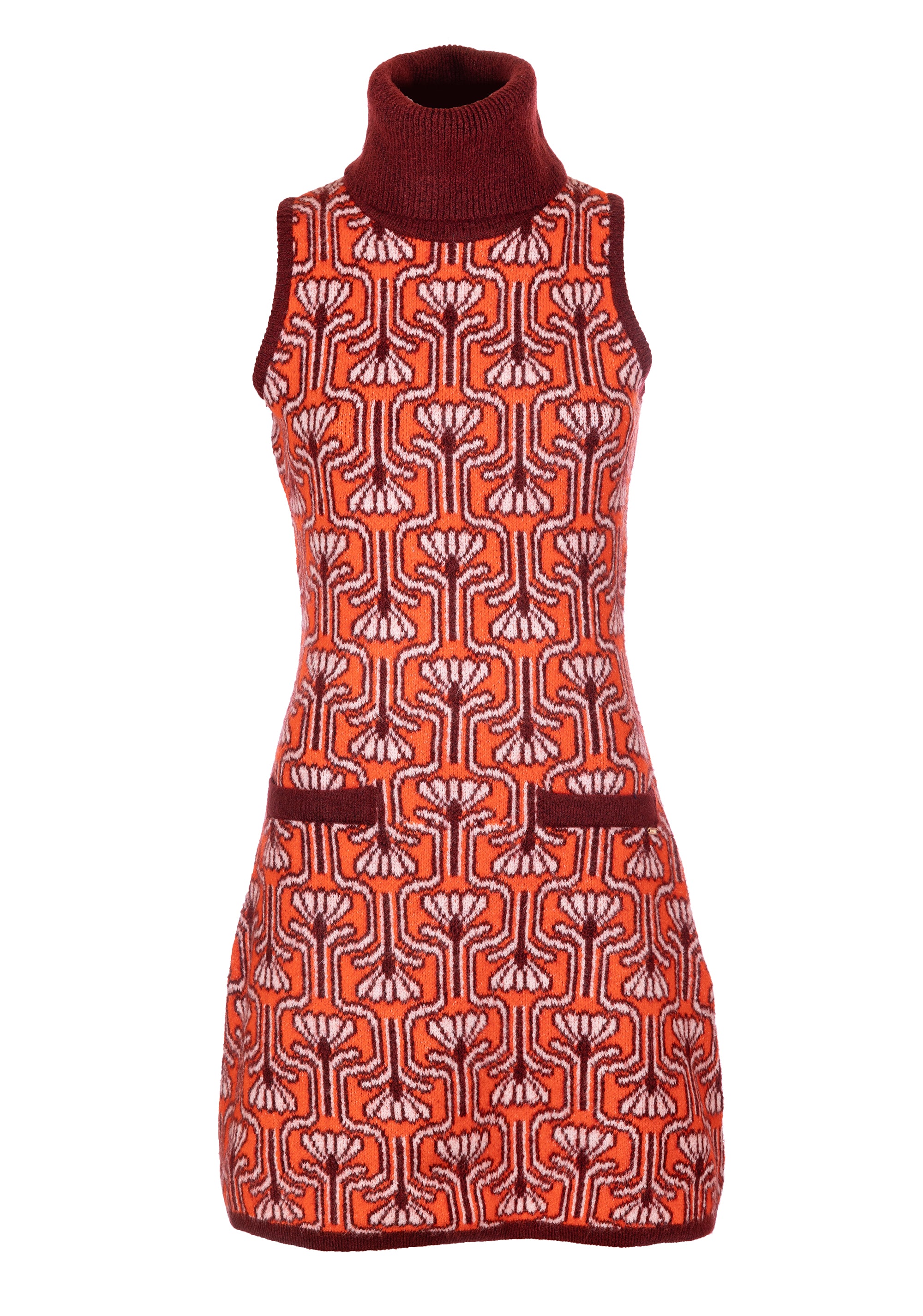 Mini sleeveless dress with flowery jacquard effect Fracomina FR23WD5007K457F8-R25-1