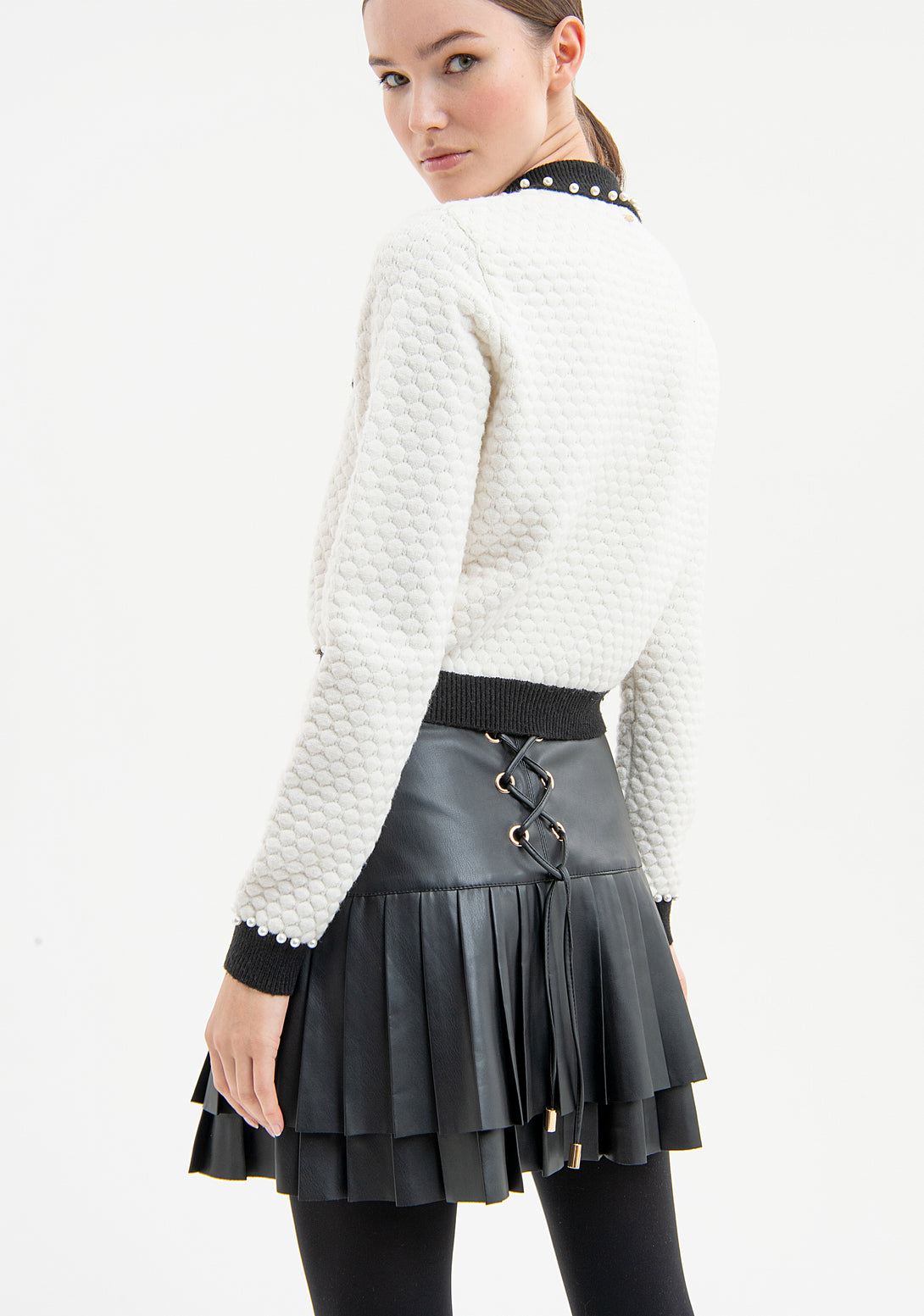 Mini skirt regular fit made in eco leather Fracomina FR23WG1002E40001-053-4