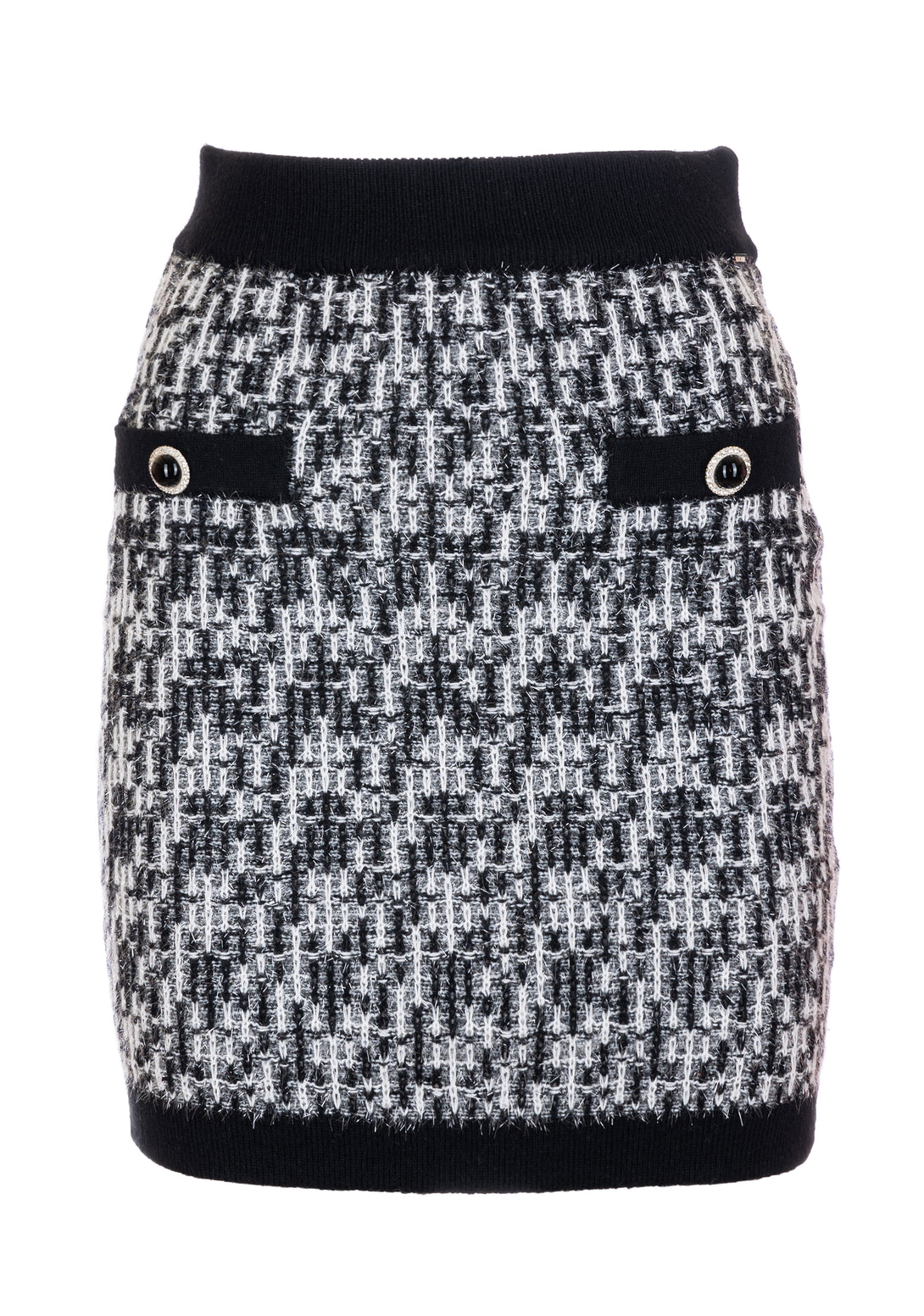 Mini knitted skirt slim fit with geometric jacquard Fracomina FR23WG4004K405F8-054-1