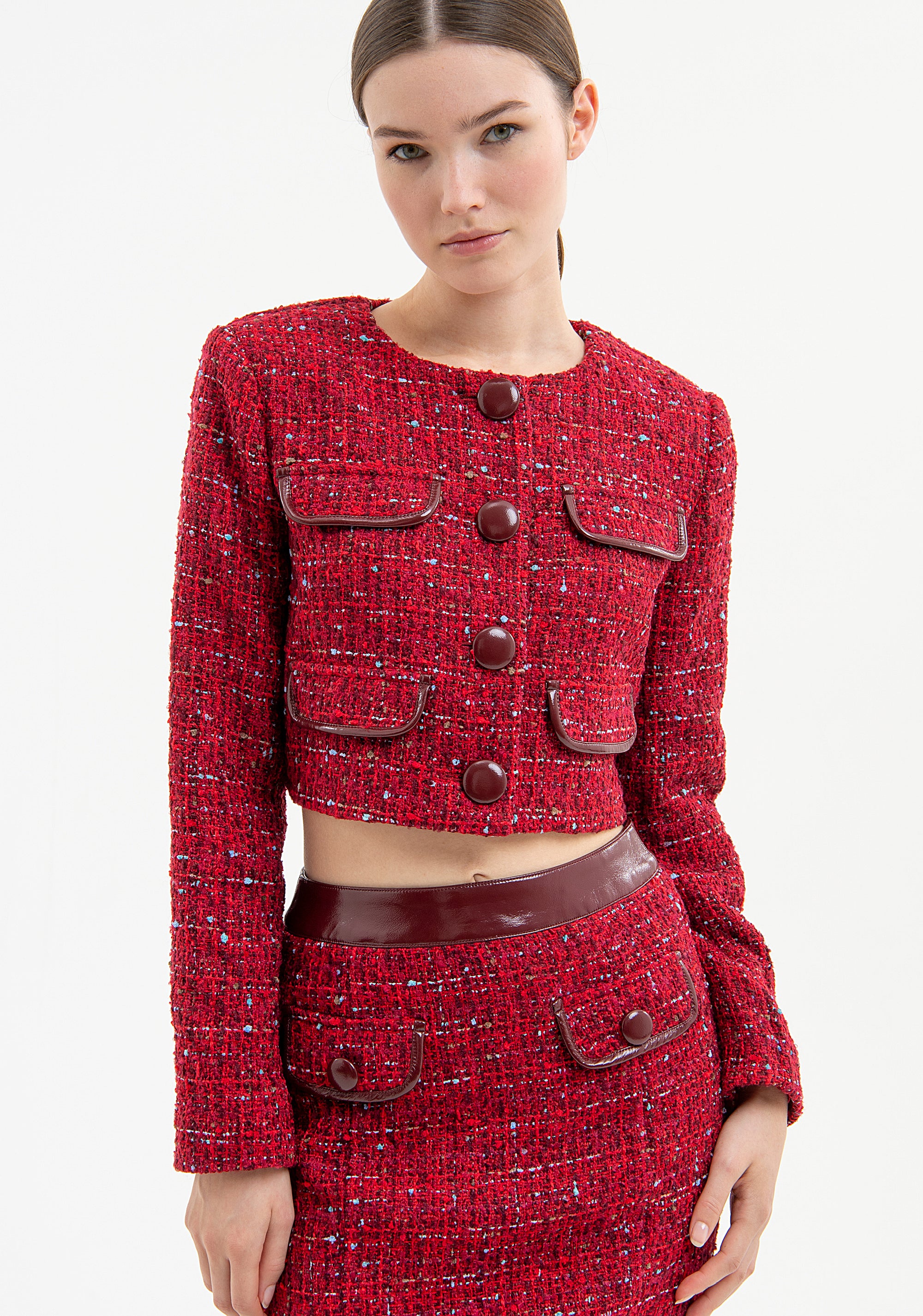 Jacket cropped made in tweed Fracomina FR23WJ1002W63301-R16-1