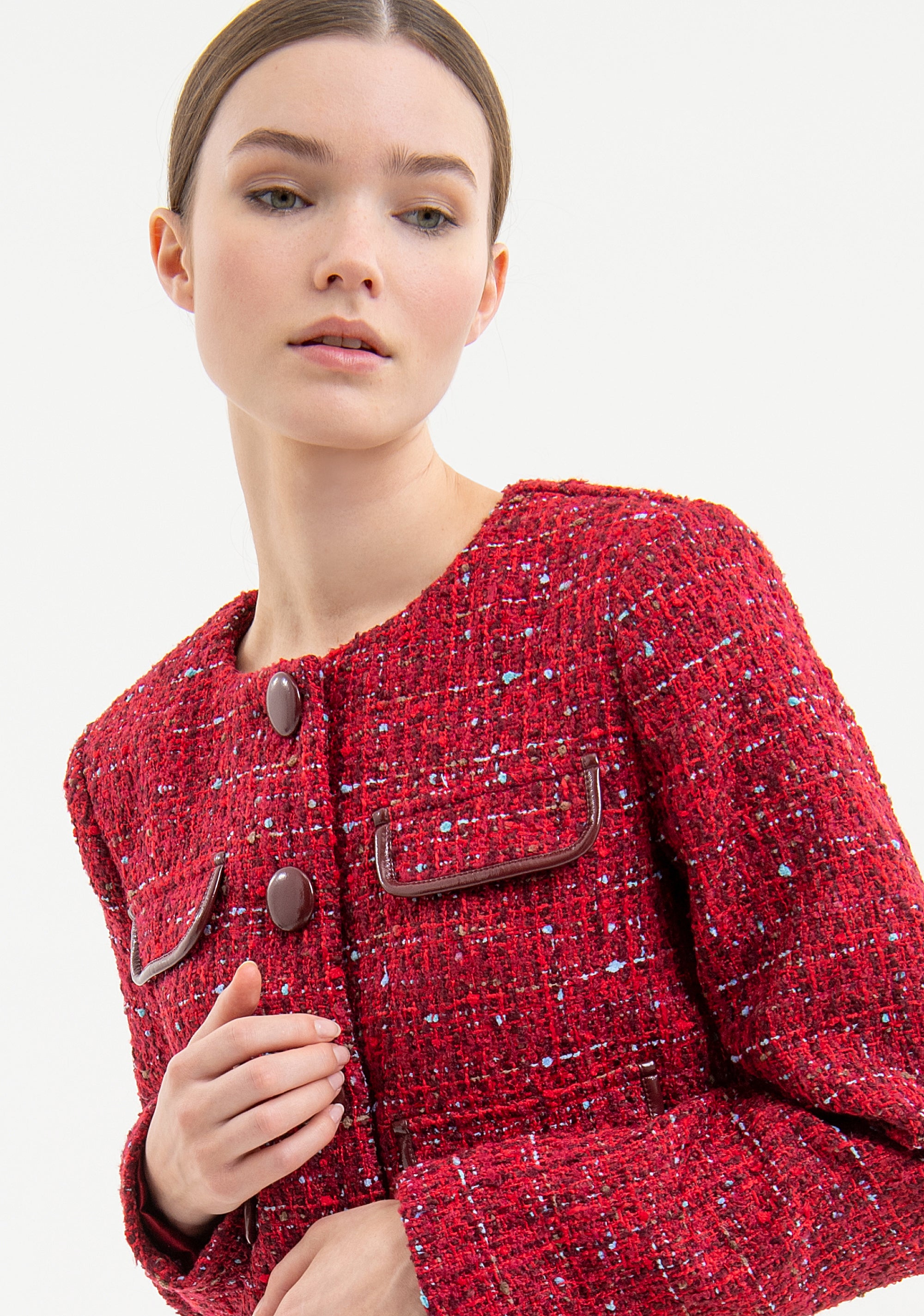 Jacket cropped made in tweed Fracomina FR23WJ1002W63301-R16-3