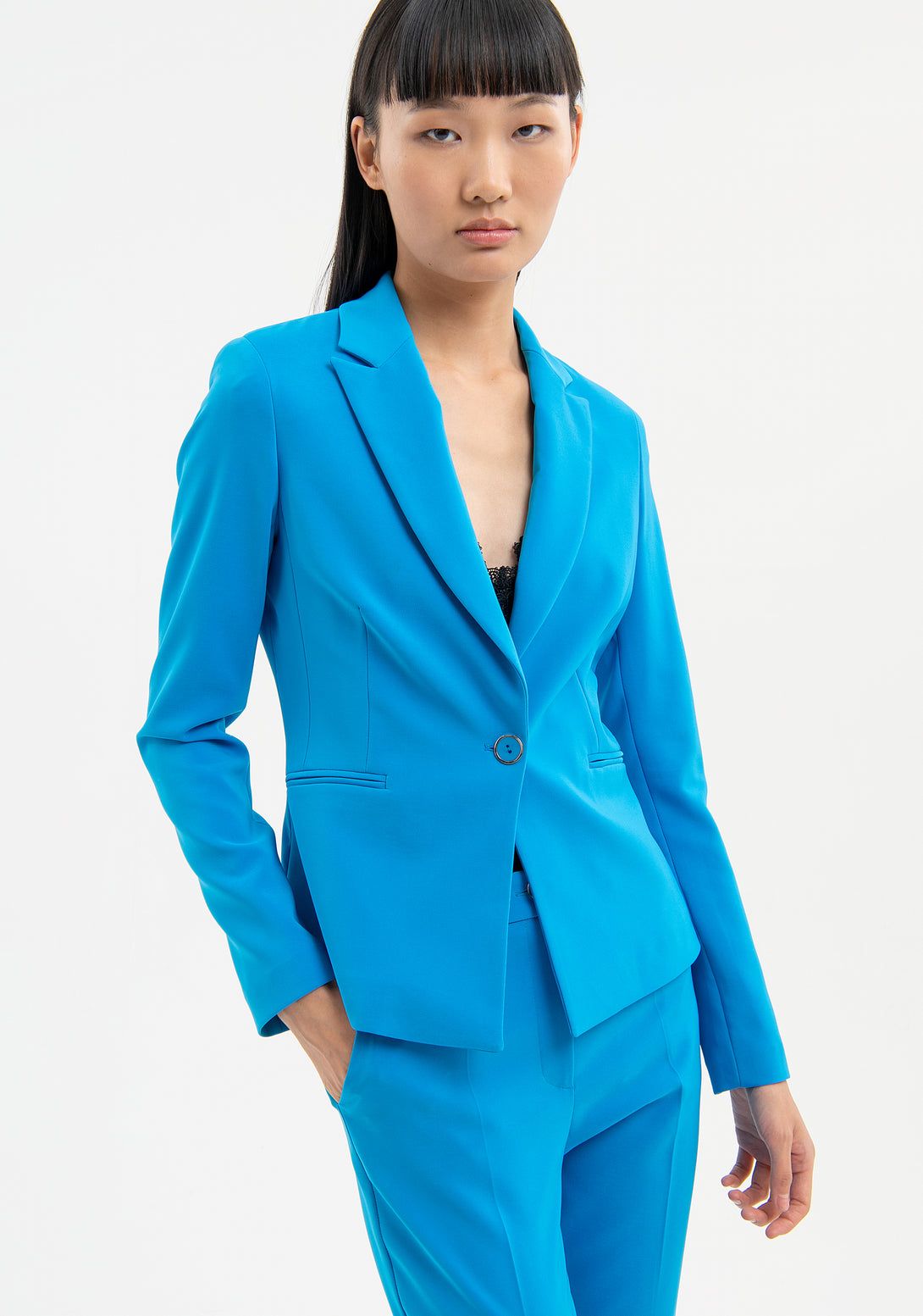 Blazer slim fit single breasted made in technical fabric Fracomina FR23WJ2001W42901-268-1