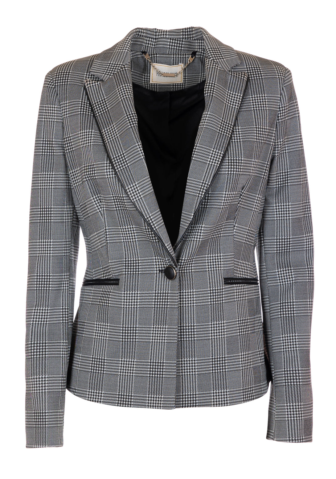 Blazer regular fit single breasted made in Prince of Wales fabric Fracomina FR23WJ2001W58095-054-1
