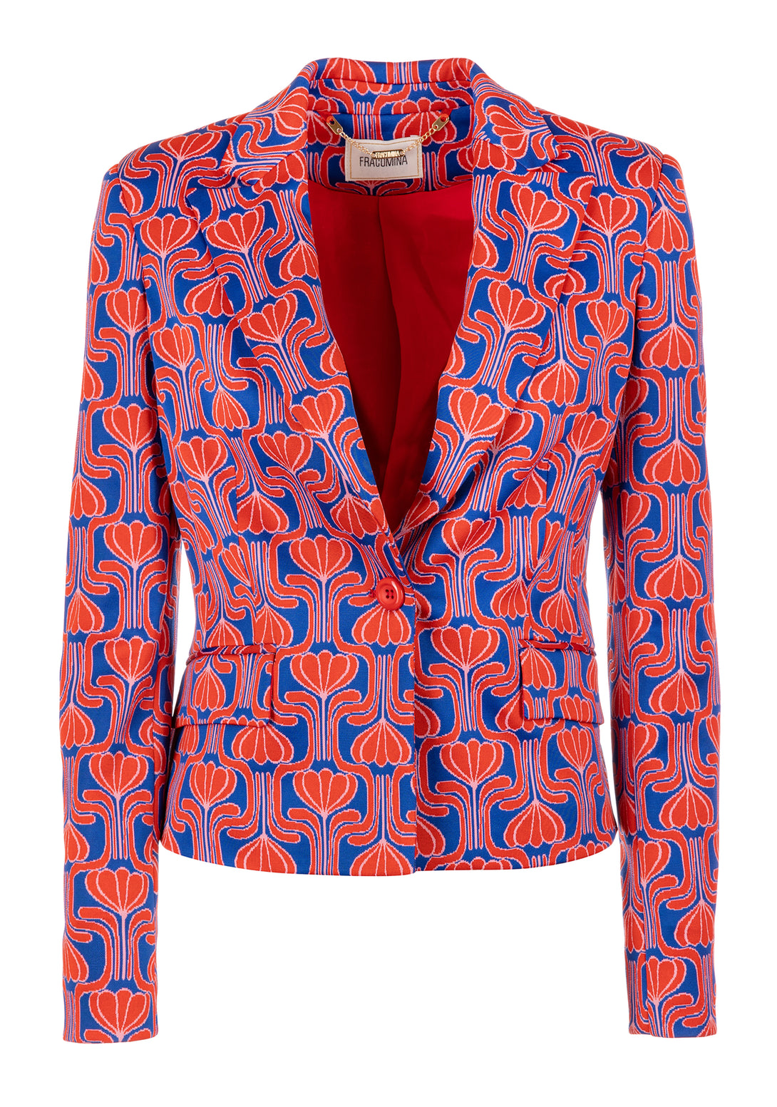Blazer regular fit single breasted with flowery pattern