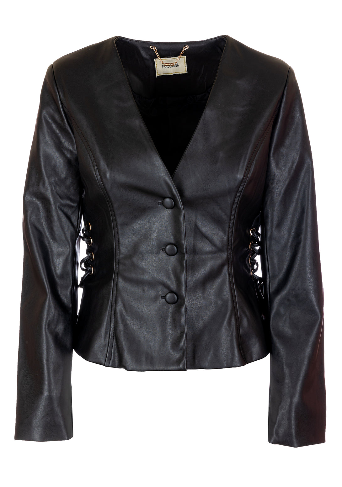 Jacket regular fit made in eco leather Fracomina FR23WJ2004E40001-053-1