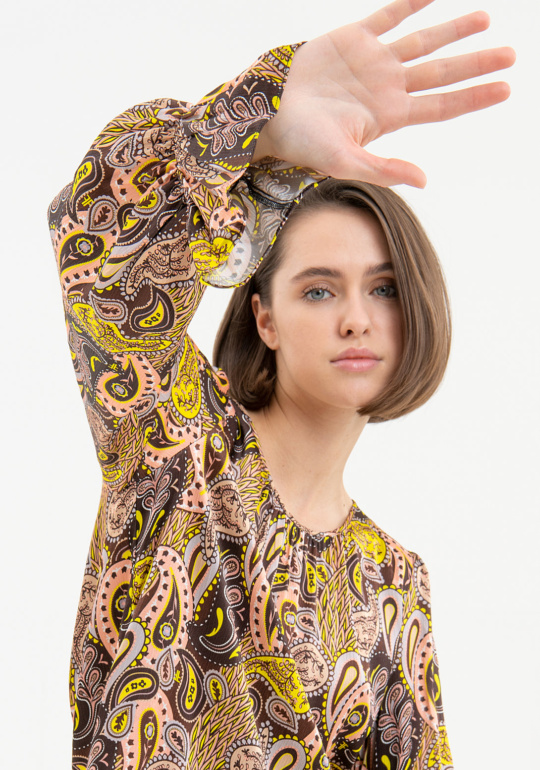 Blouse wide fit with paisley pattern Fracomina FR23WT1003W413T7-R33-2
