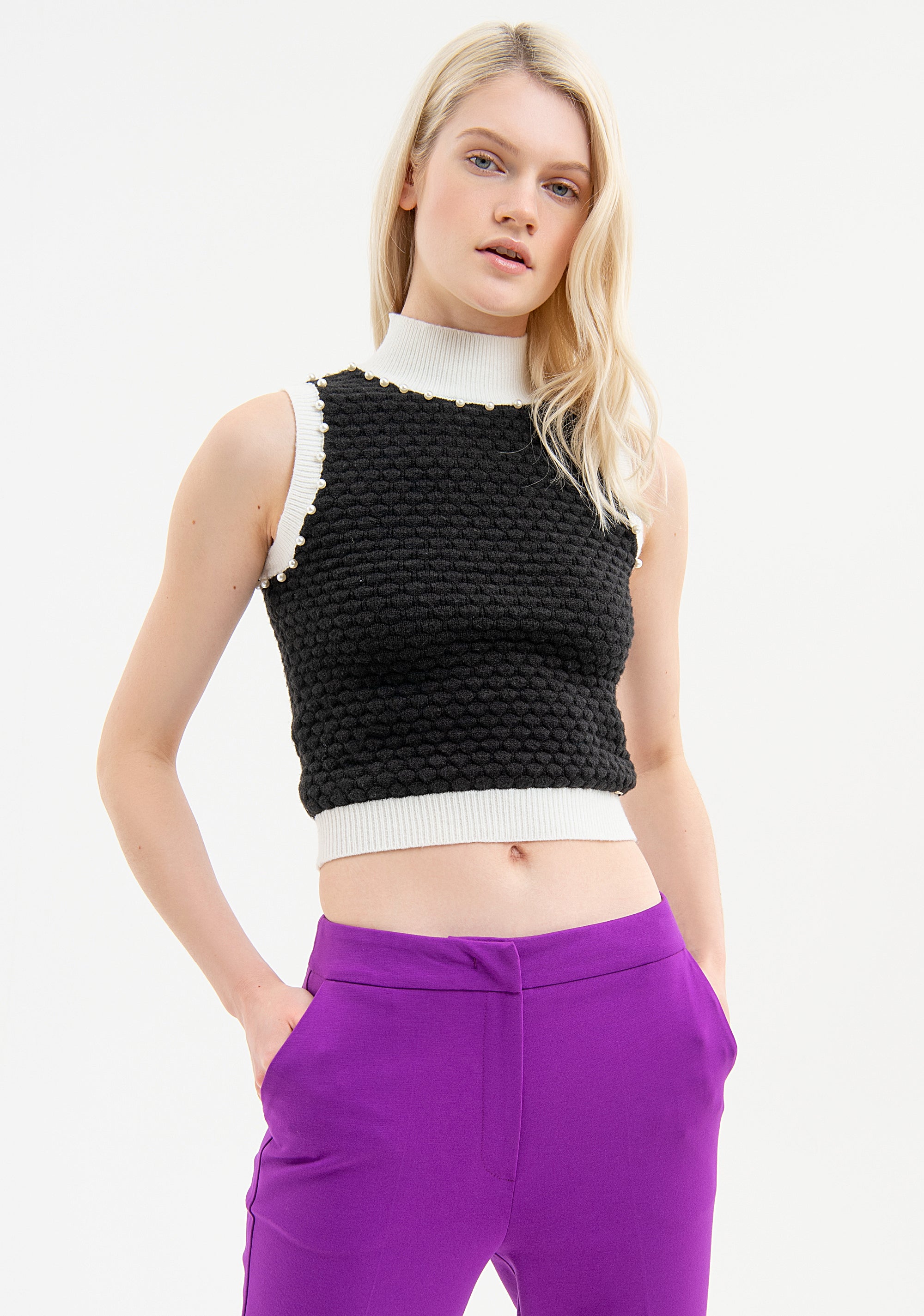 Sleeveless knitwear cropped Fracomina FR23WT4001K45801-054-1