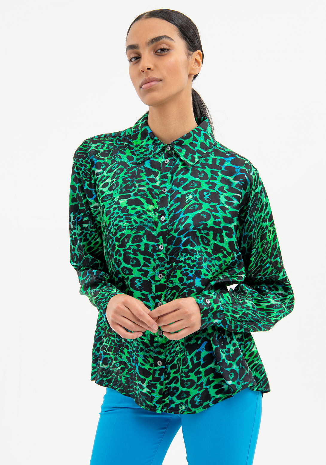 Shirt regular fit with animalier pattern Fracomina FR23WT6014W413L7-C74-1