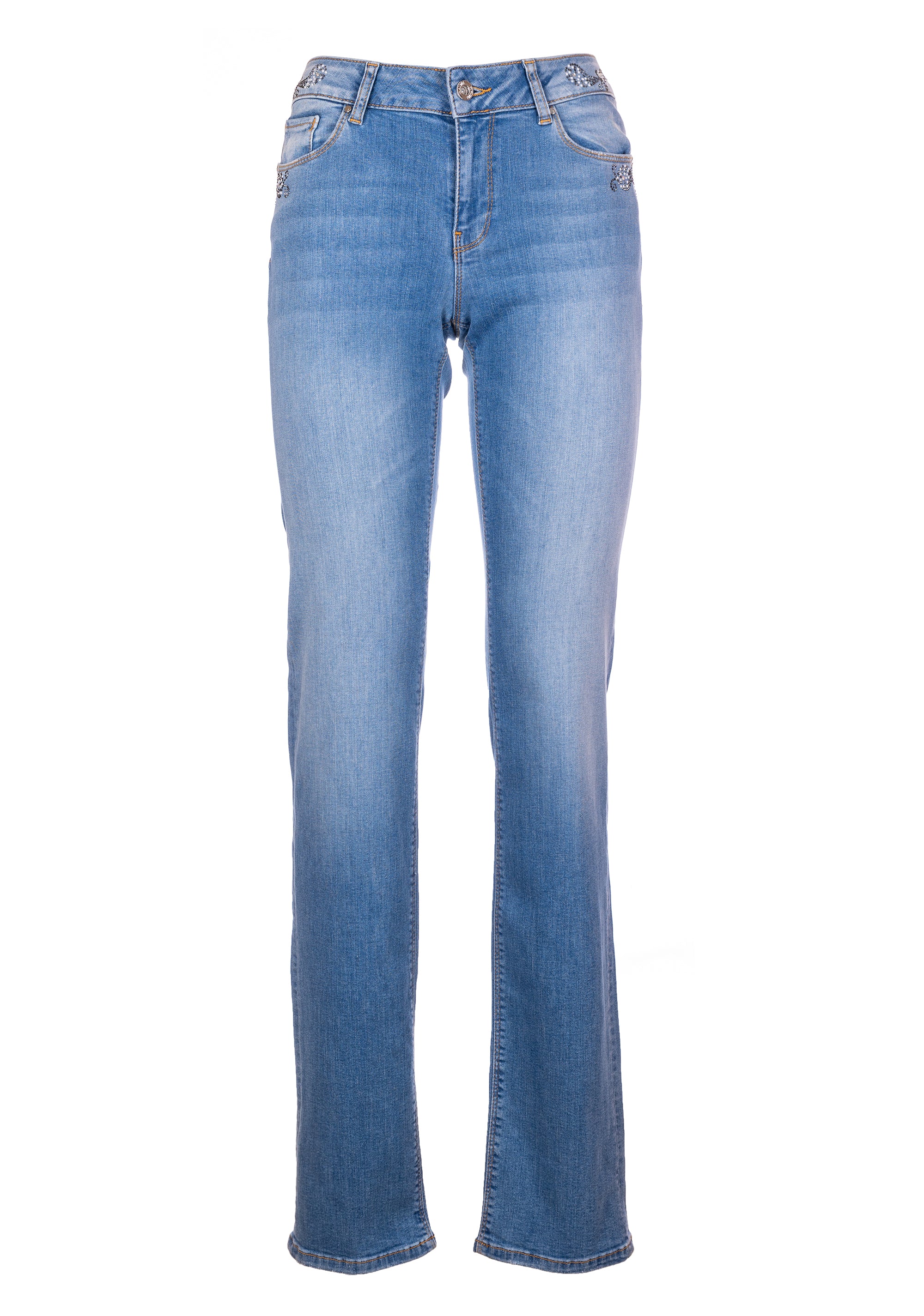 Jeans regular fit with push up effect made in denim with light wash Fracomina FR23WV2010D401R9-R30-1