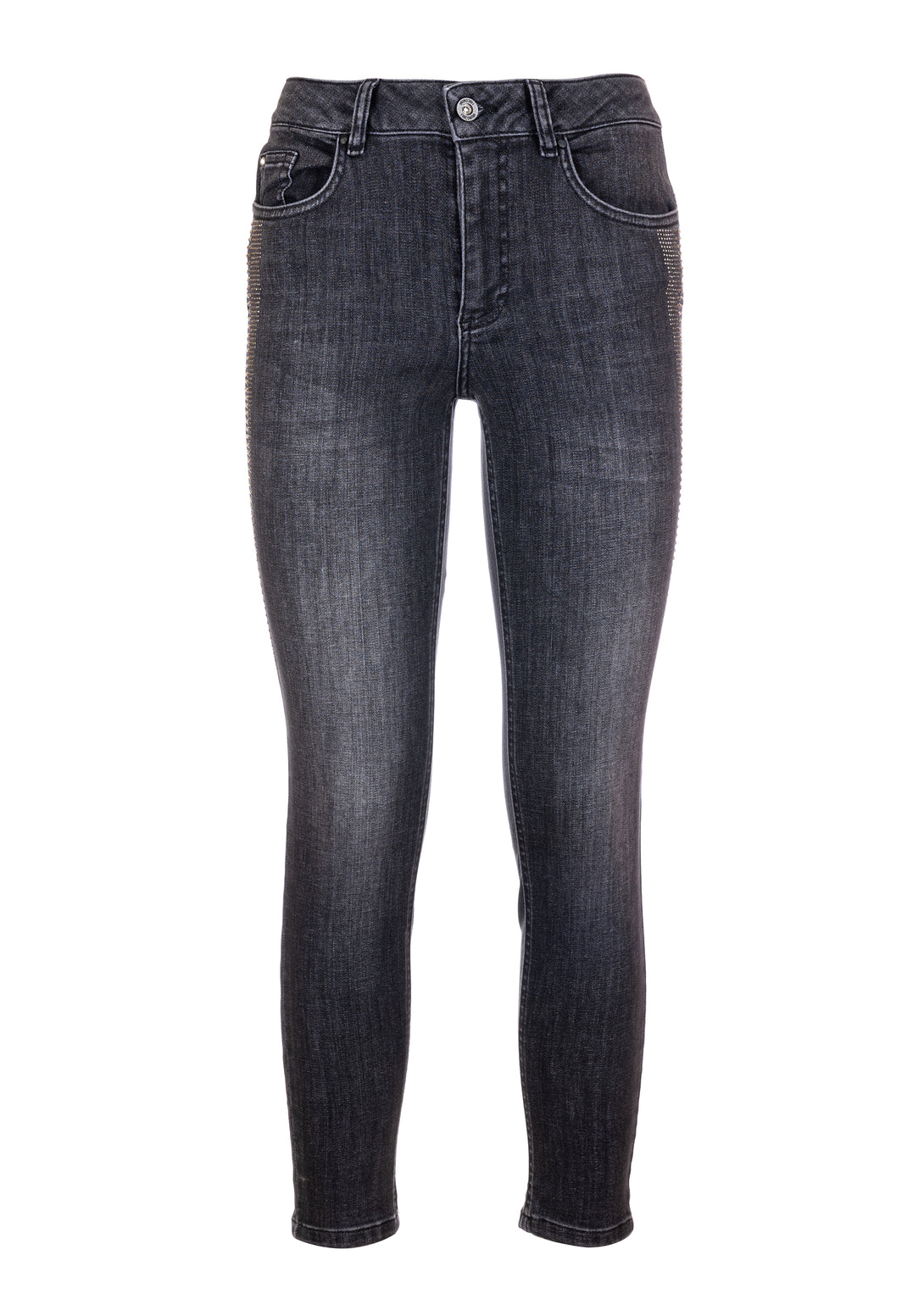 Jeans slim fit with push up effect made in black denim with middle wash Fracomina FR23WV8000D40104-H21-1