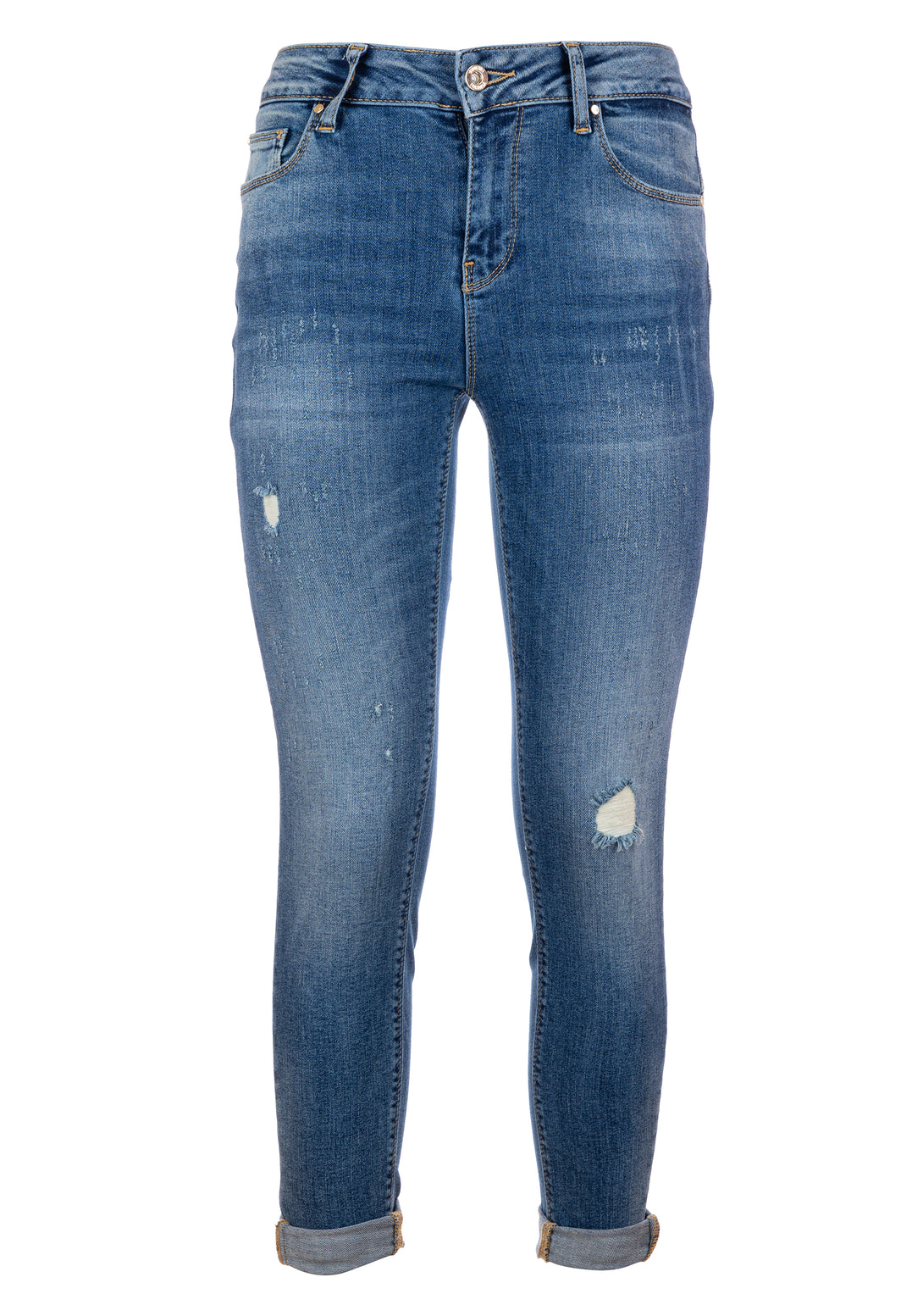 Jeans slim fit with push up effect made in denim with vintage wash