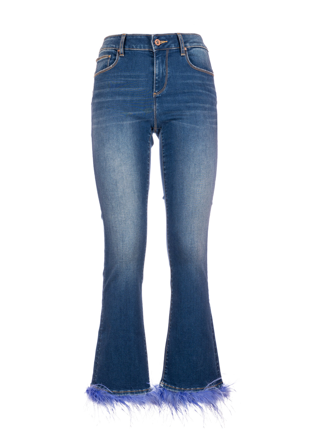 Jeans cropped with push up effect made in denim with middle wash