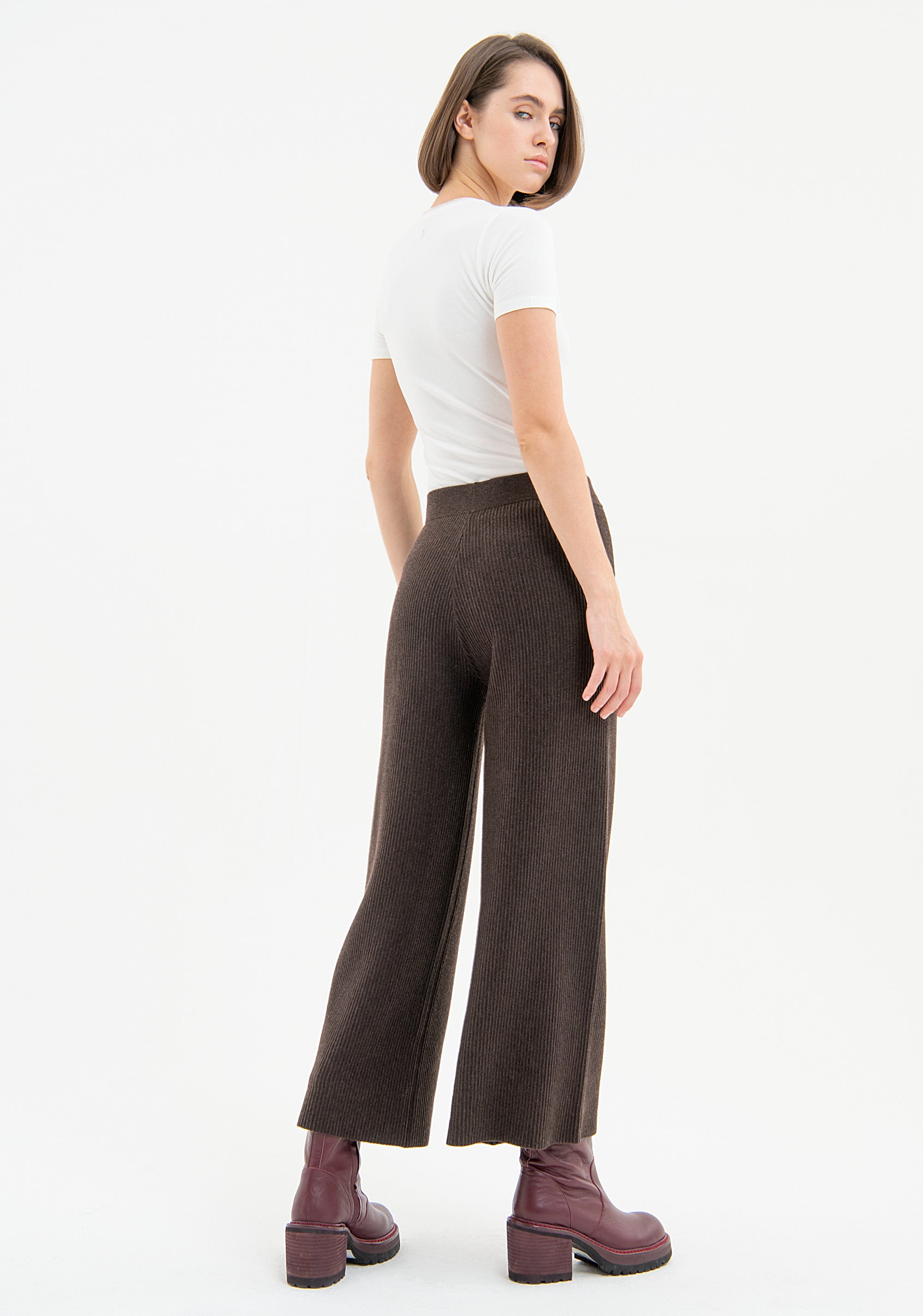 Knitted culotte pant cropped Fracomina FR23WVB002K49801-091-3