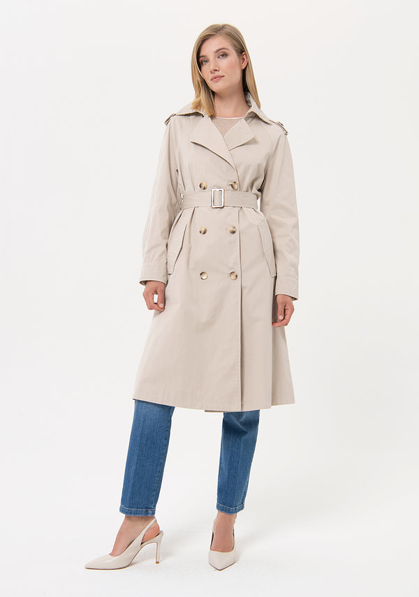 Long trench regular fit made in technical fabric Fracomina FR24SC7002O448R1-662-1