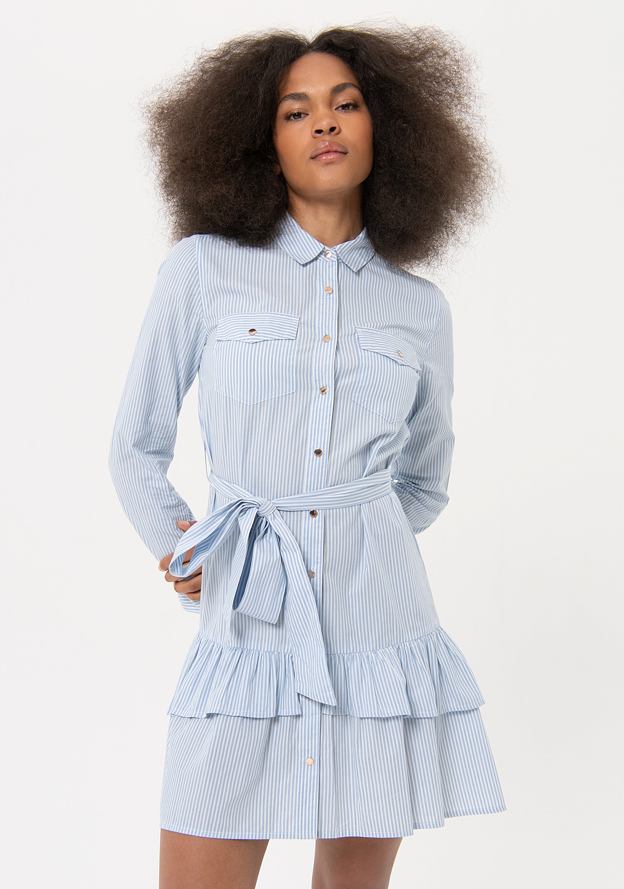 Chemisier dress regular fit made in striped popeline Fracomina FR24SD1003W430E5-S12-3