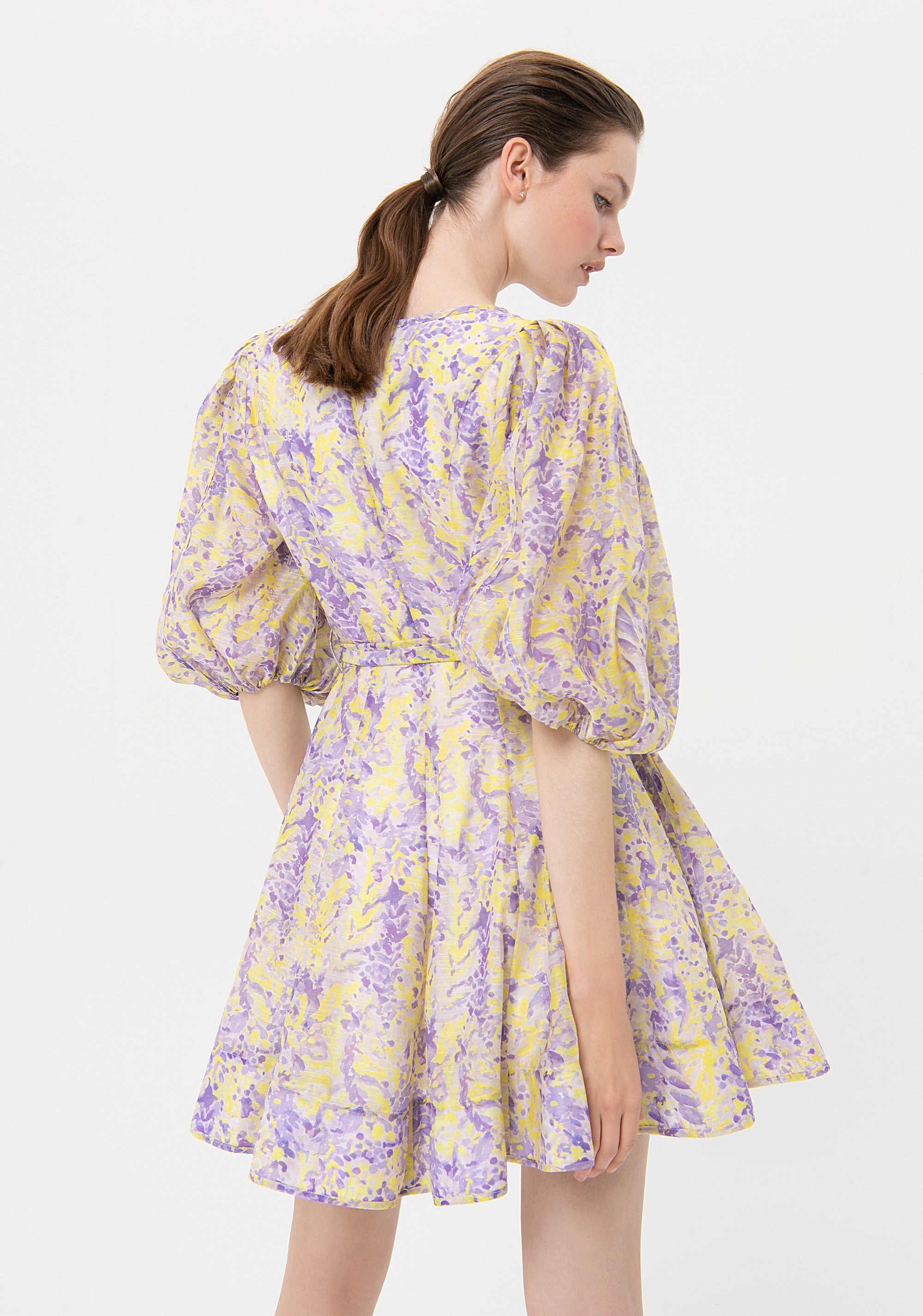 Mini dress A-shape with conceptual pattern Fracomina FR24SD1014W688R8-S22-3