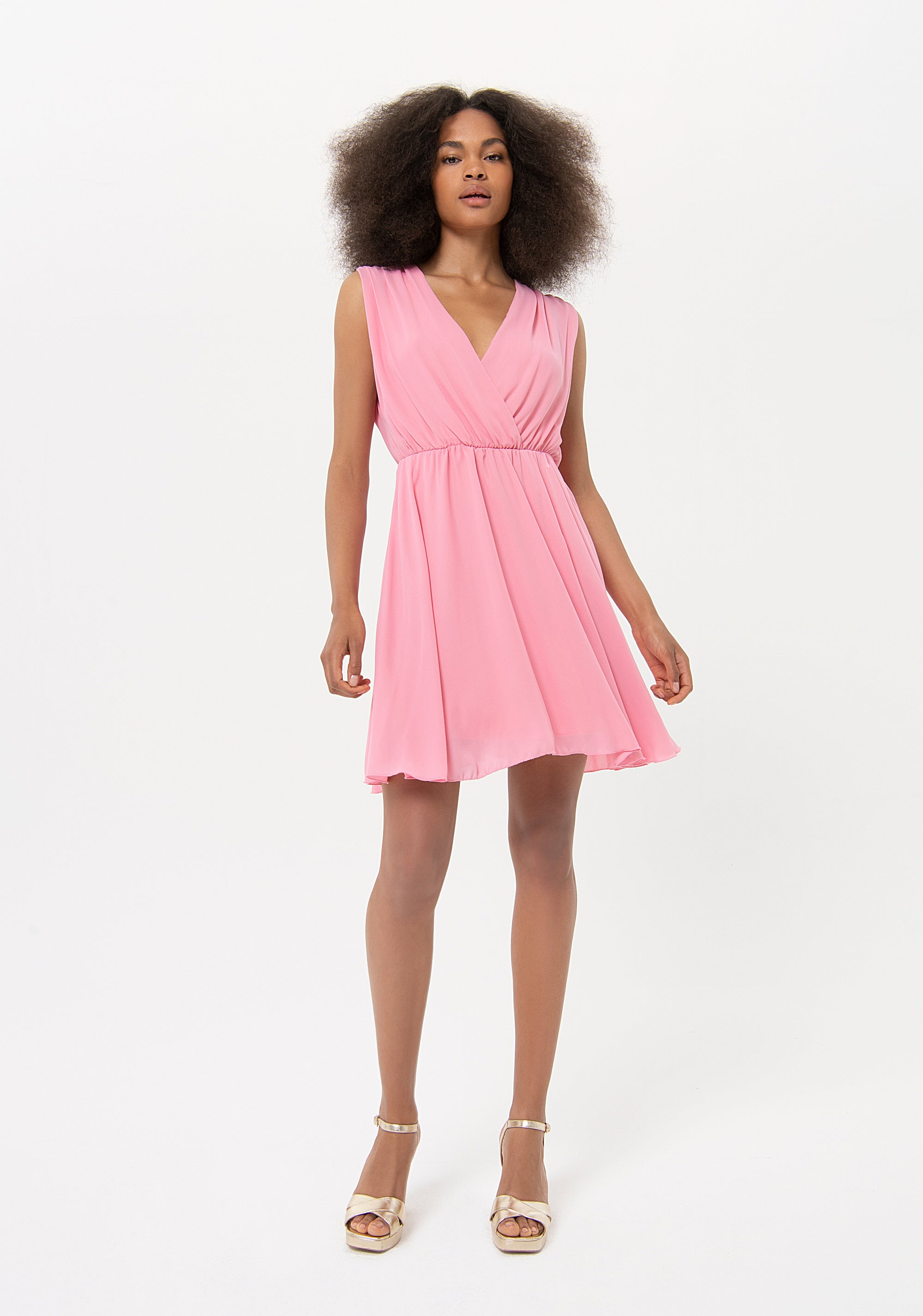 Mini sleeveless dress made in georgette Fracomina FR24SD1040W41201-183-1_7e5b5726-4fd7-4cd5-8306-54ab9a6118f1