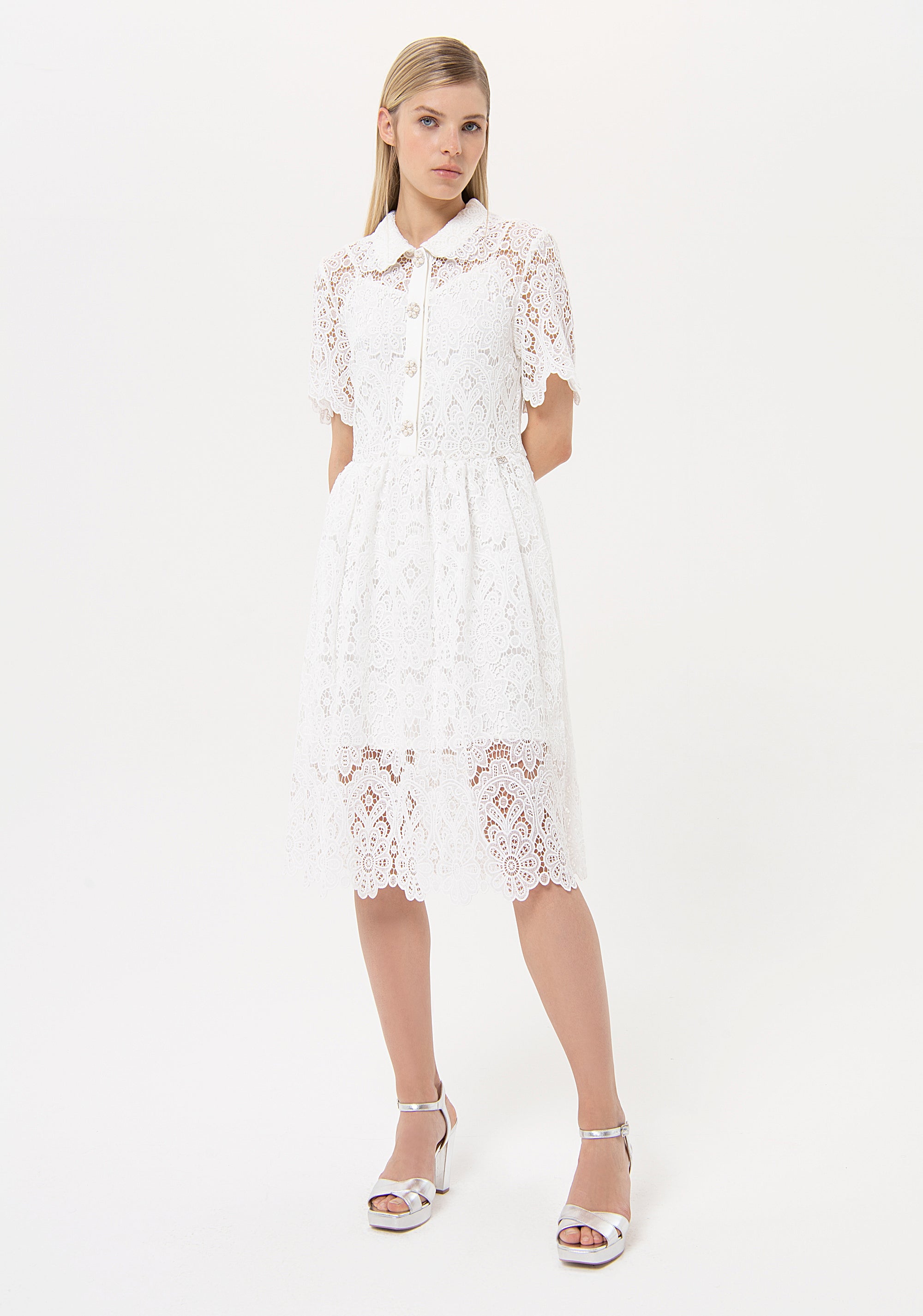 Chemisier dress middle length made in lace Fracomina FR24SD2004W62501-278-1
