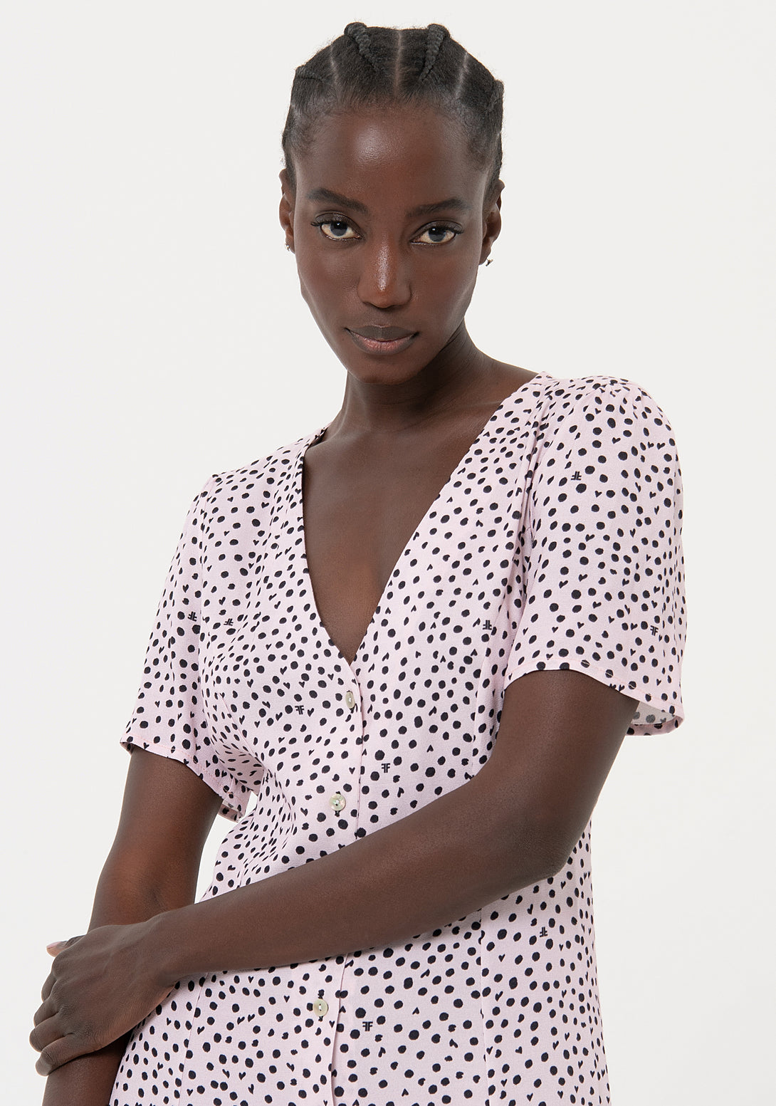 Mini dress slim fit with polka dots pattern Fracomina FR24SD2029W422R8-S36-2