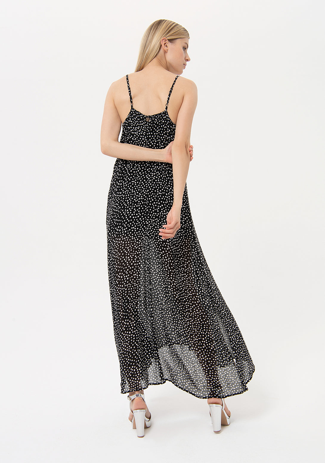 Long sleeveless dress with polka dots pattern Fracomina FR24SD3015W413R8-S37-3