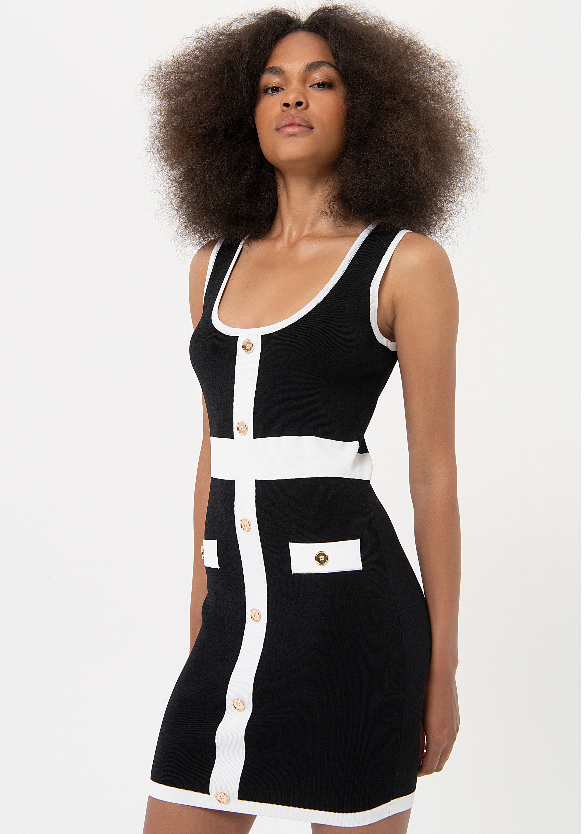Knitted mini dress slim fit with ribs Fracomina FR24SD5001K41601-054-3