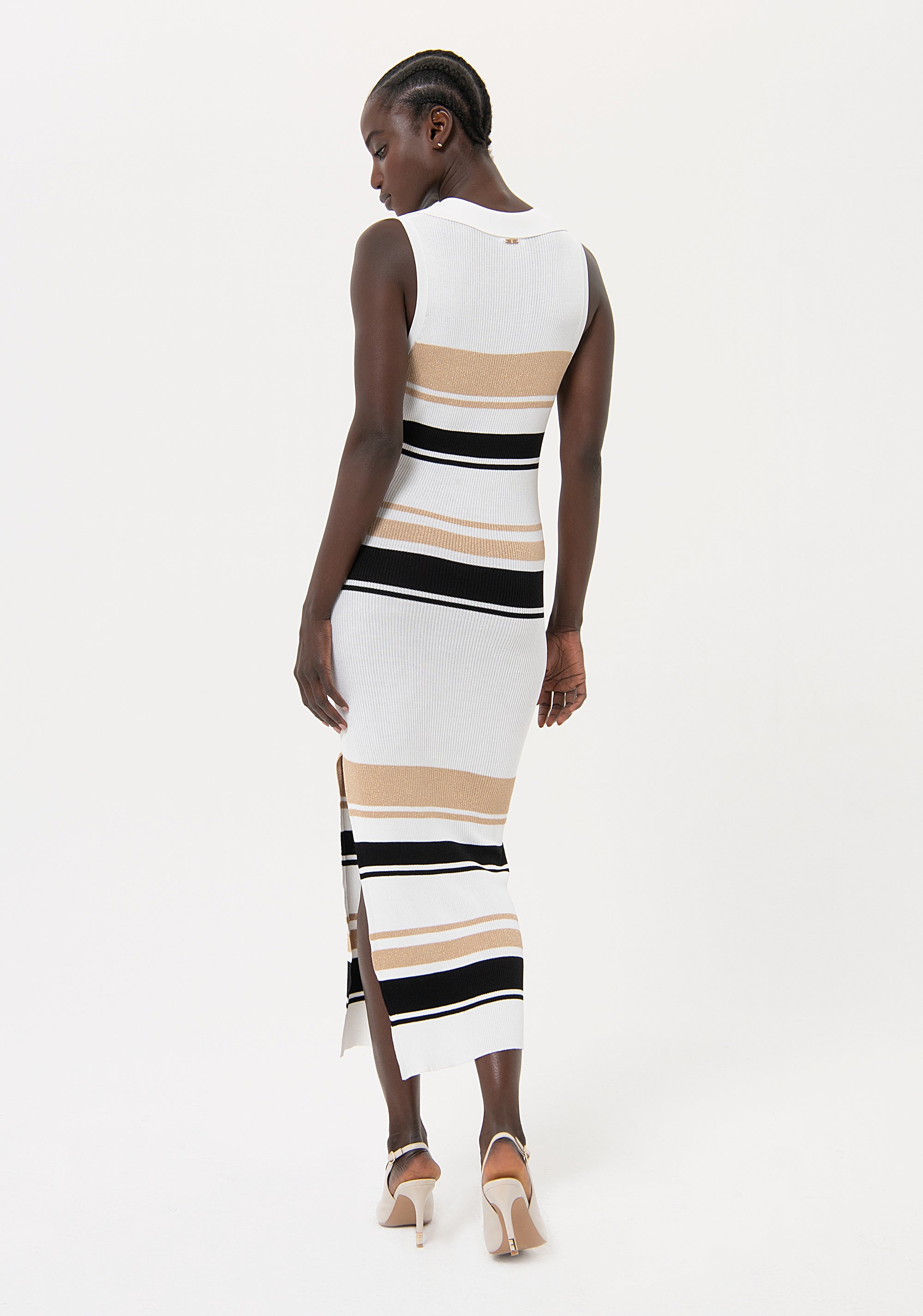 Long knitted striped dress Fracomina FR24SD5004K420N8-S09-3