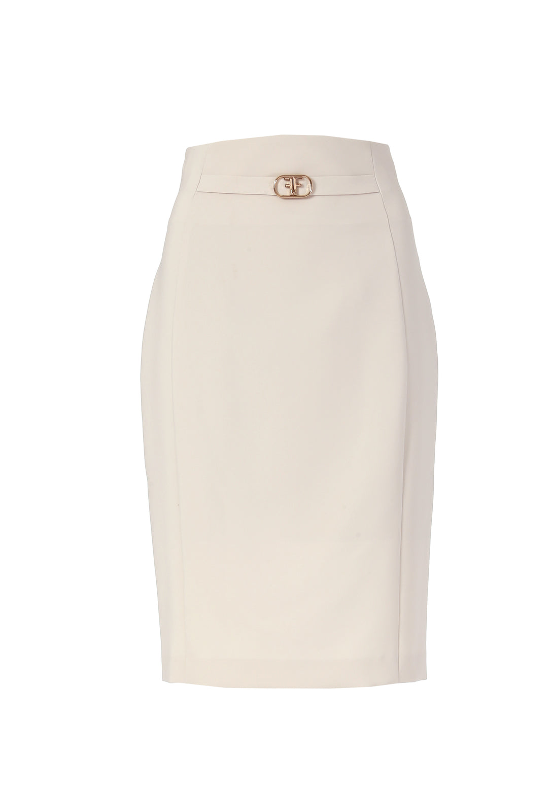 Sheath skirt middle length made in technical fabric