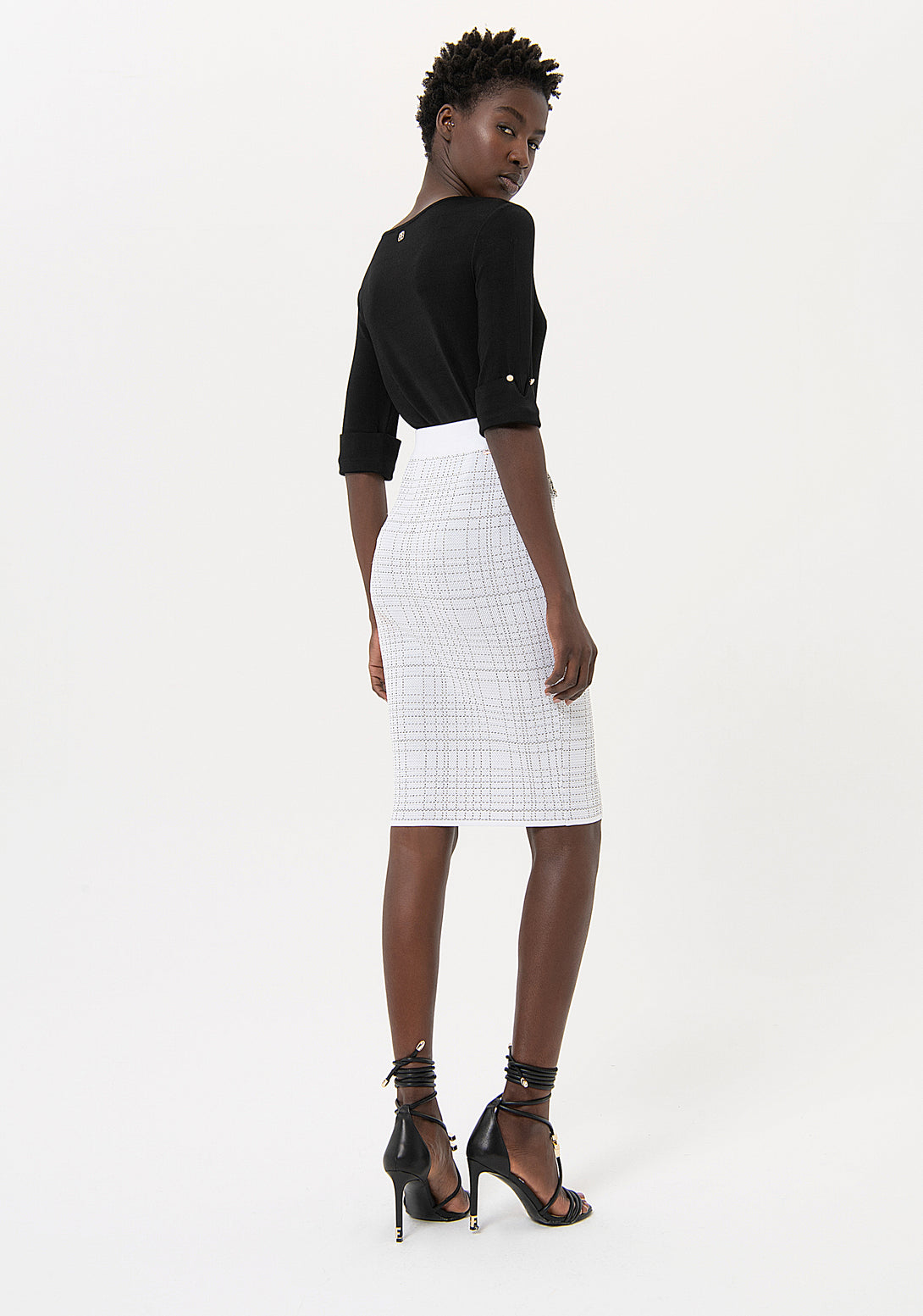 Knitted sheath skirt slim fit made in jacquard Fracomina FR24SG4001K420Q7-109-4