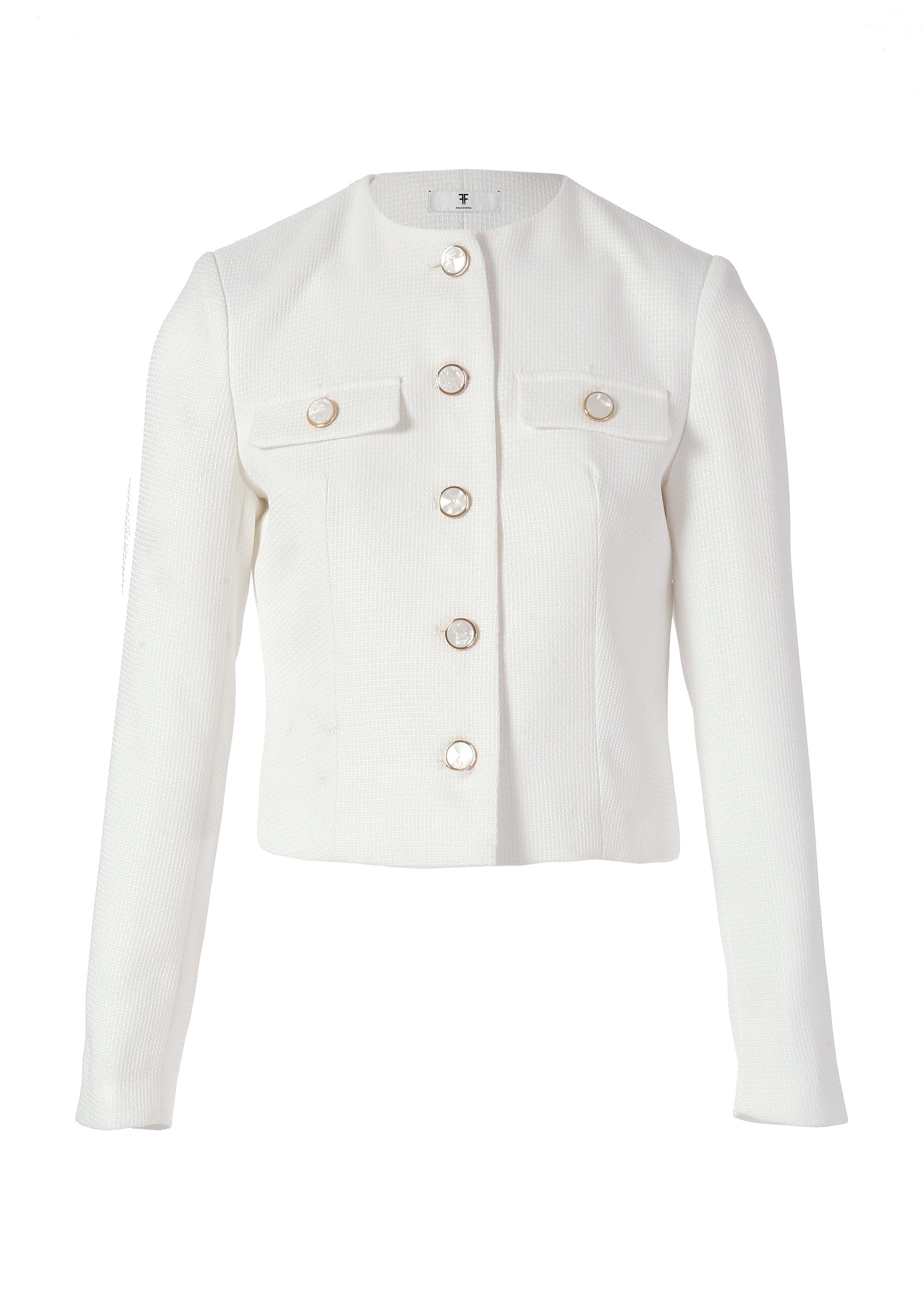 White chanel hot sale style jacket