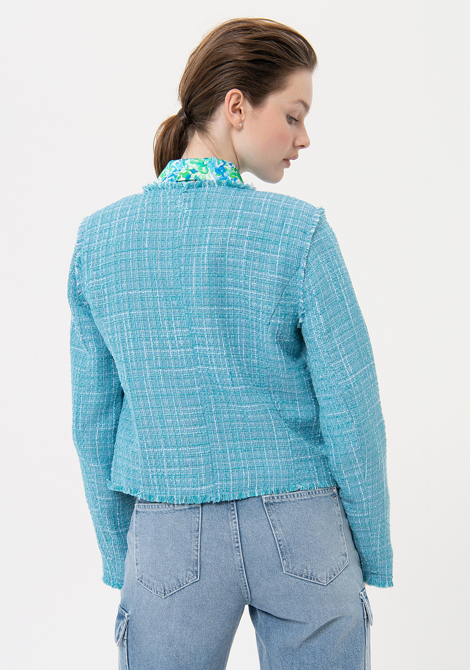 Jacket regular fit made in tweed Fracomina FR24SJ1008W63301-037-3_88930823-1a2d-4663-bbae-917cda58c22d