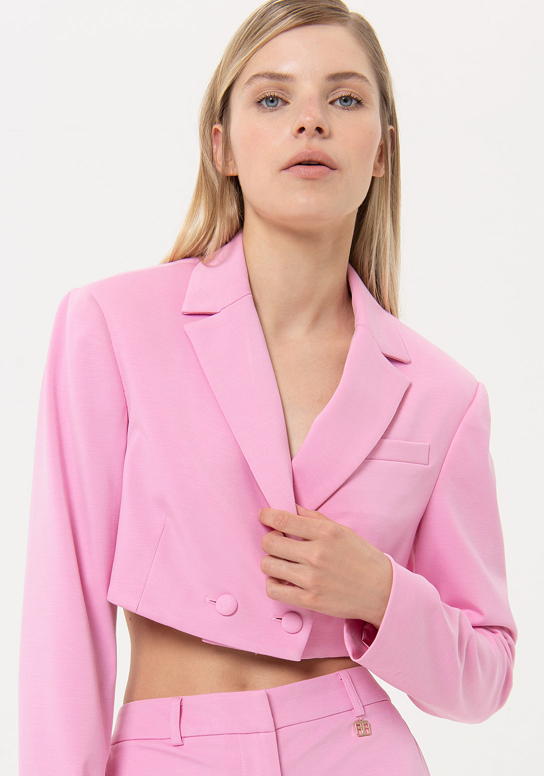 Blazer cropped regular fit made in technical fabric Fracomina FR24SJ1010W66901-226-2