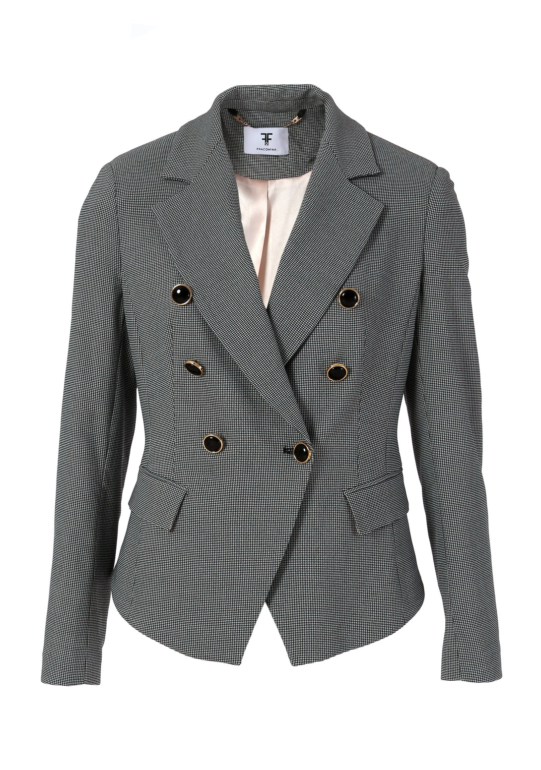 Blazer regular fit, double breasted, with pied de poule pattern