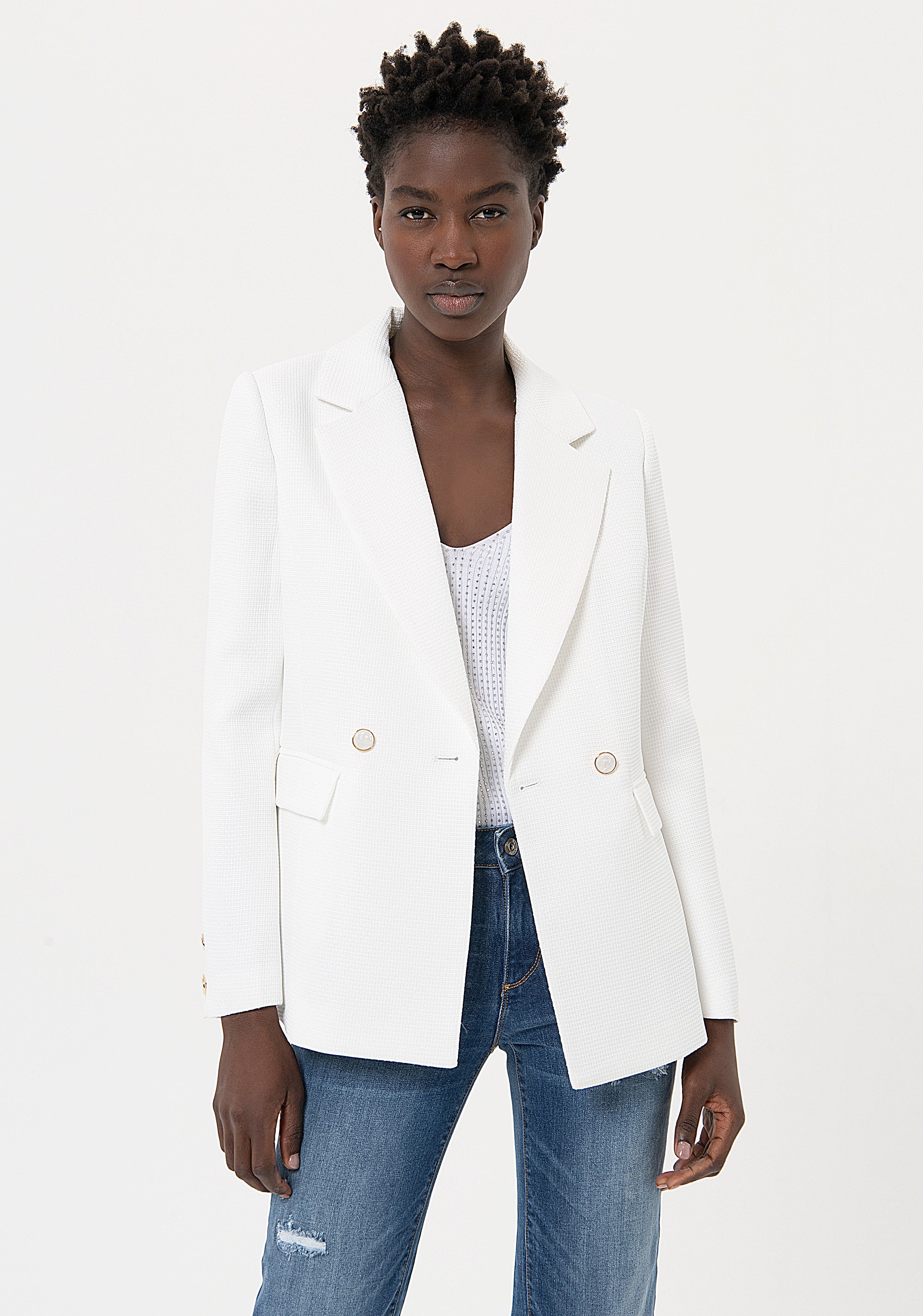 Blazer regular fit, double breasted, made in reinforced fabric Fracomina FR24SJ3009W67301-278-1