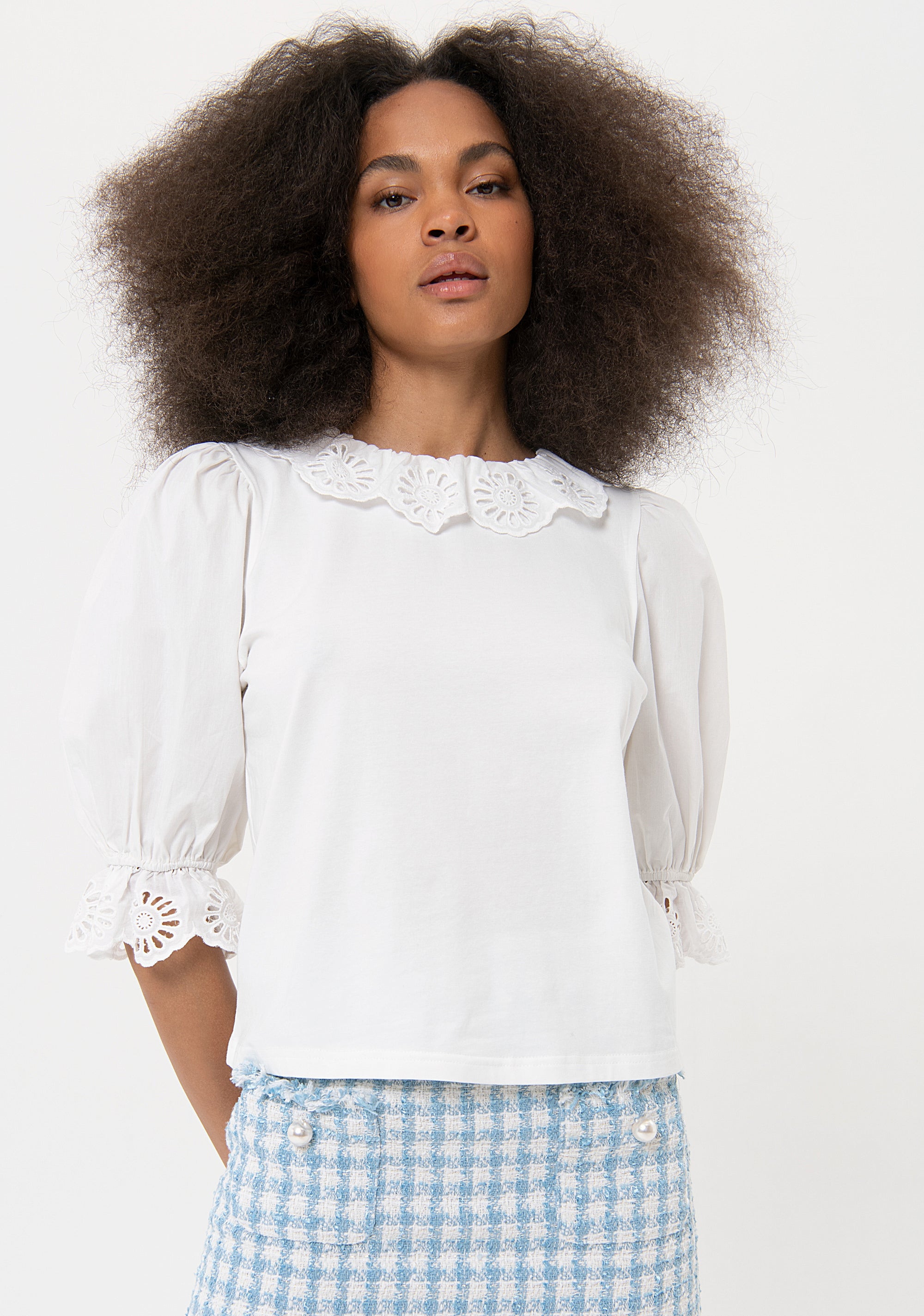 Blouse regular fit with lace collar Fracomina FR24ST1010J401G1-278-1