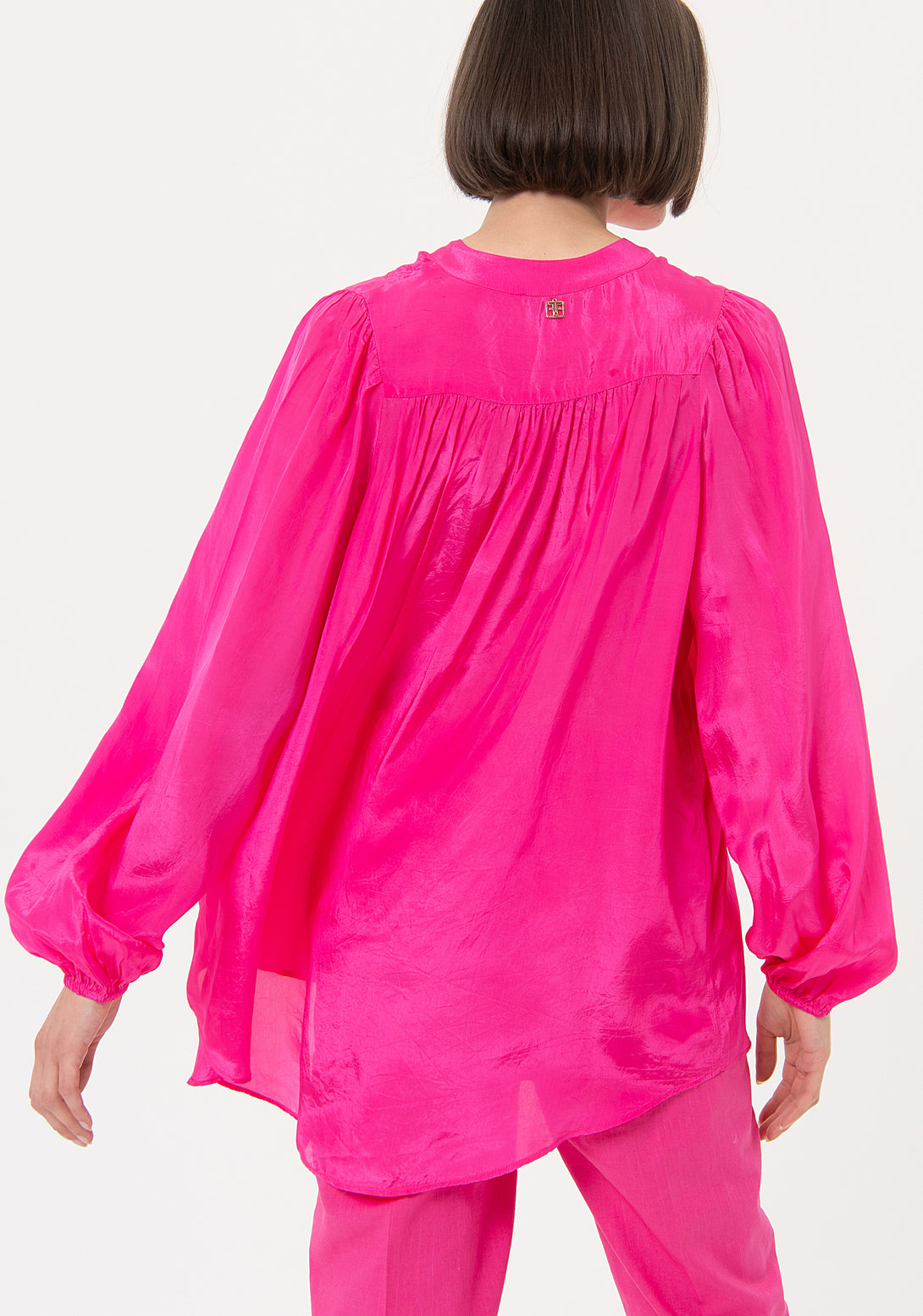Blouse wide fit made in satin Fracomina FR24ST1025W41301-148-4