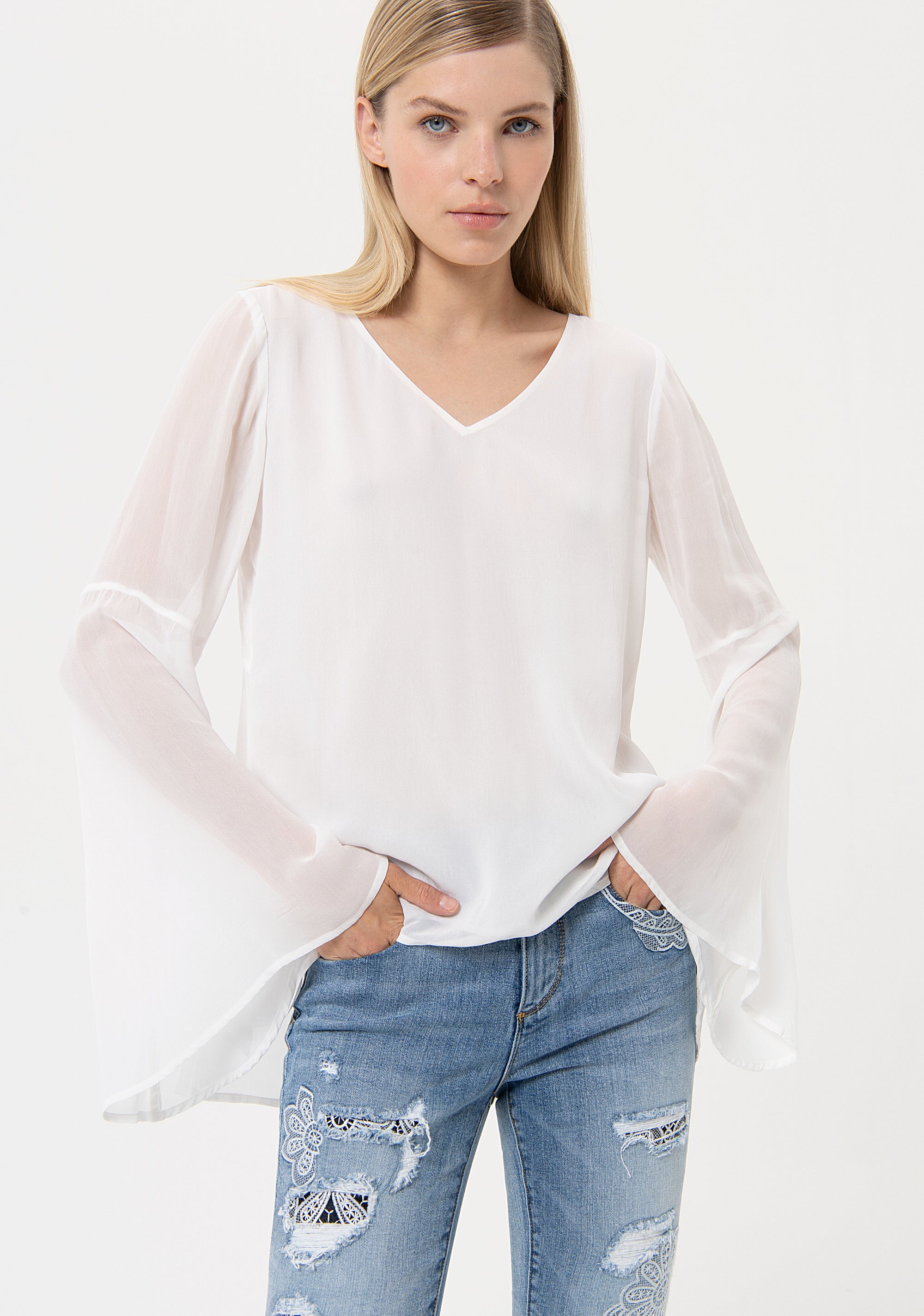 Blouse wide fit made in viscose Fracomina FR24ST1028W42801-278-1